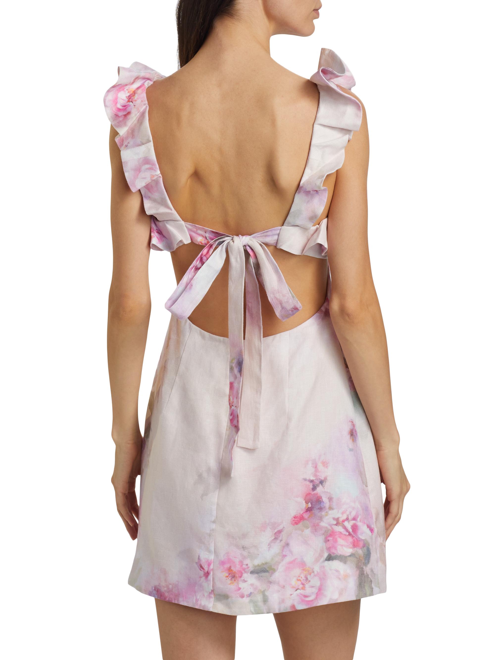 ZIMMERMANN シルクピンクミニワンピース ZIMMERMANN シルクピンクミニワンピース ジマーマン レンタルドレス