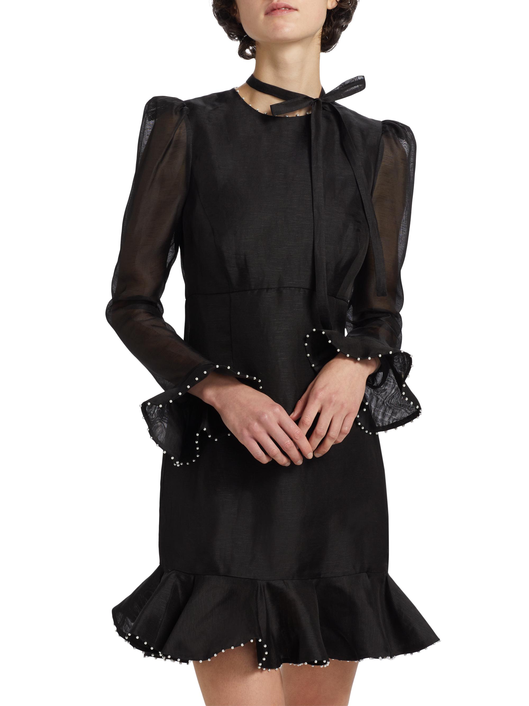 Zimmermann Crush Flower Appliqu Minidress | Saks Fifth Avenue