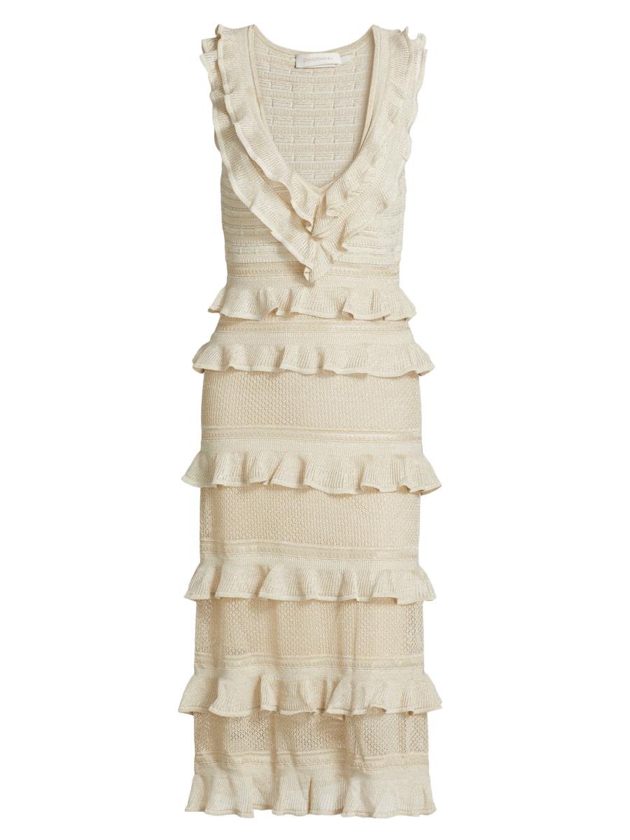 【Alemais】 Fenella ruflledコットンミディドレス Alemais Fenella Ruflled Cotton Midi Dress In Mehrfarbig