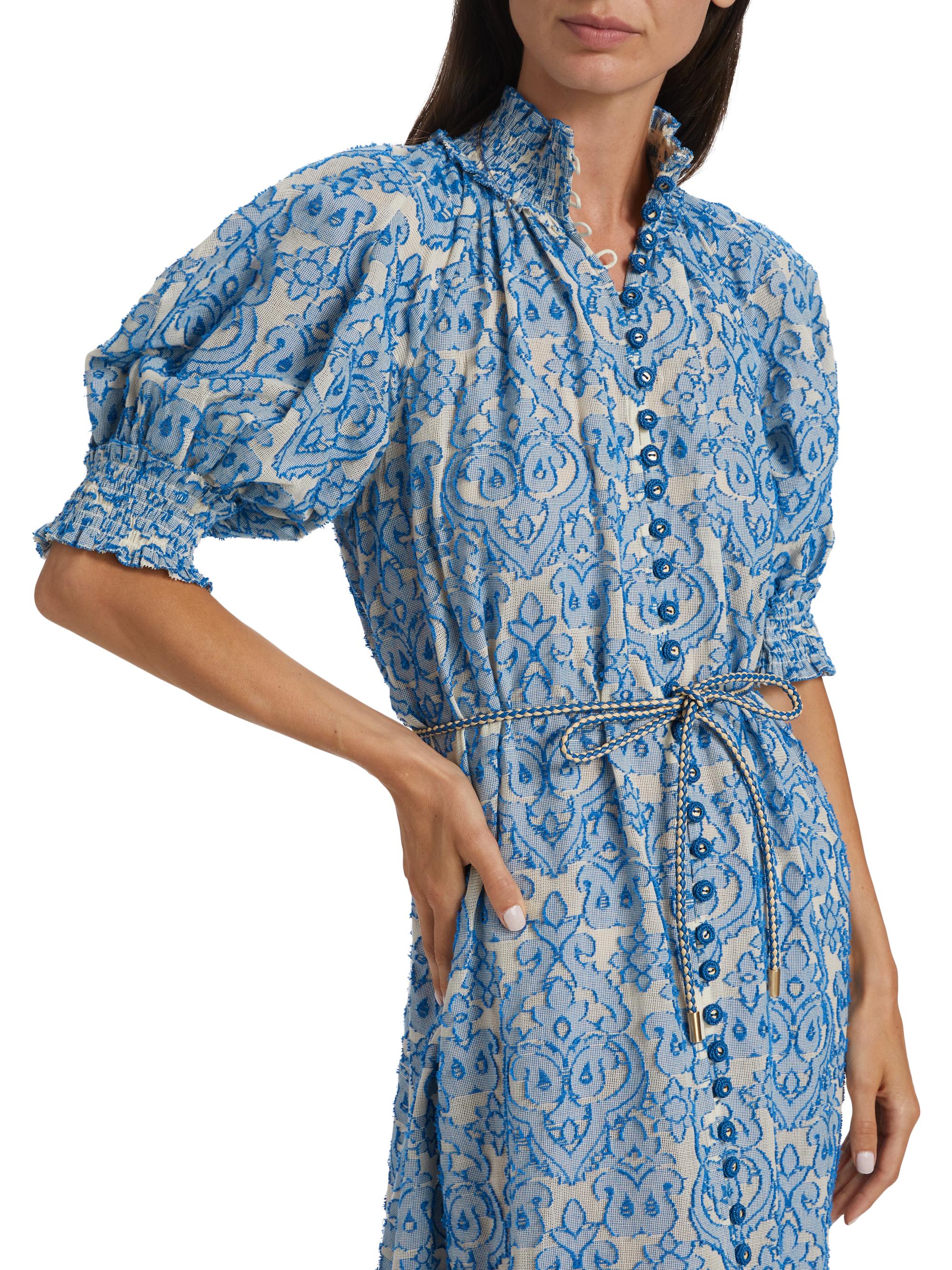 Zimmermann Wylie Lantern Cotton Midi-Dress | Saks Fifth Avenue