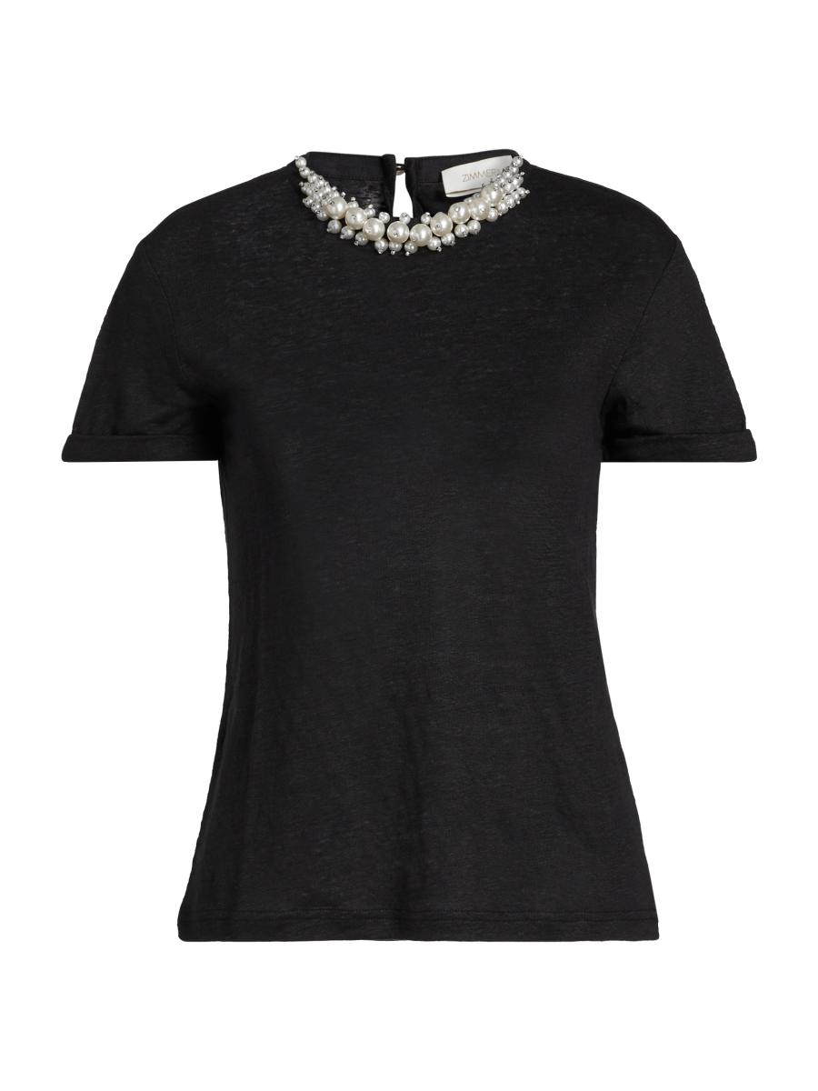 Tシャツ・カットソー ZIMMERMANN CRUSH PRINTED LINEN TOP Zimmermann Crush Shrunken Linen Tee | Shopbop
