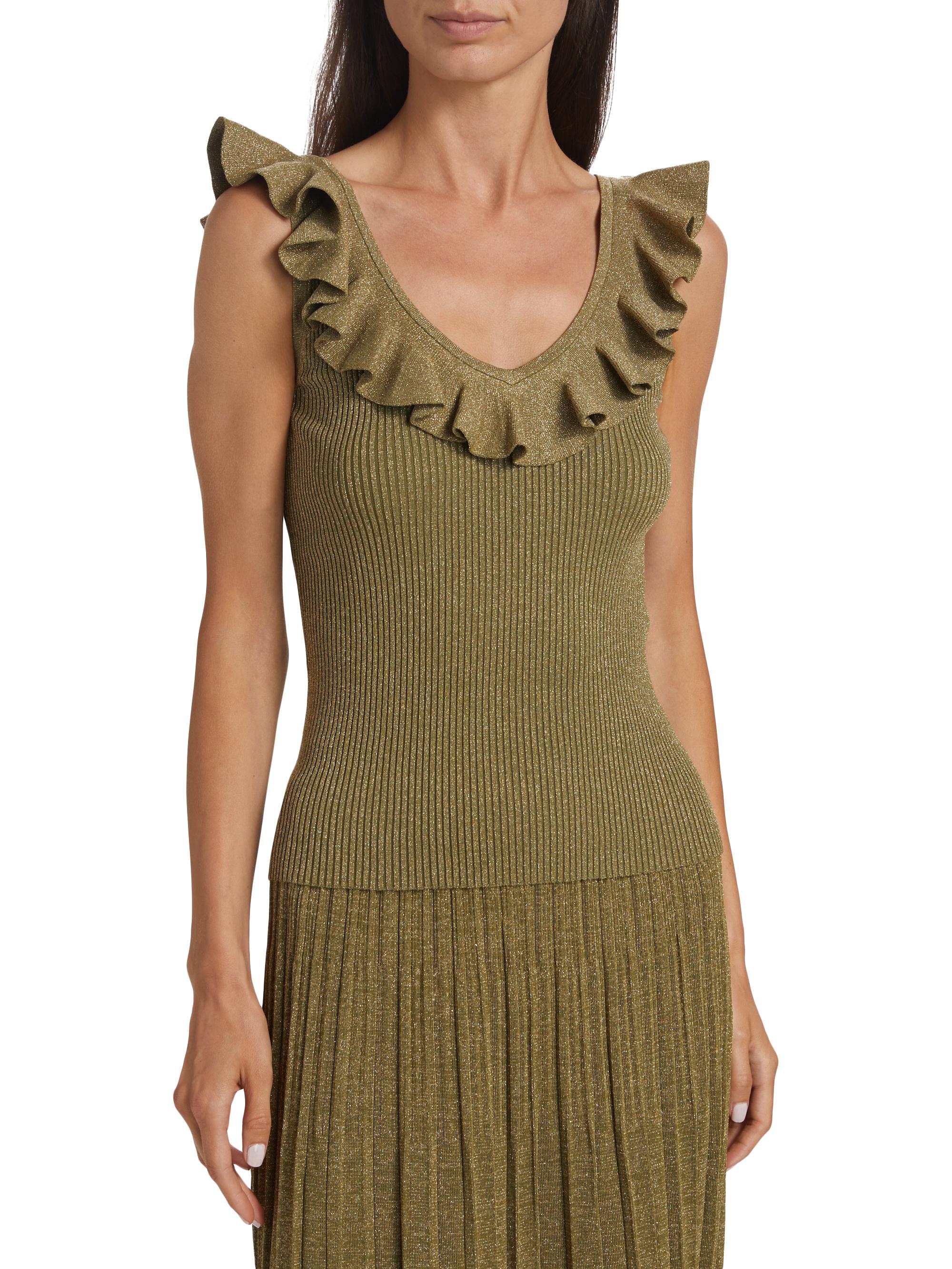 Zimmermann Wylie Ruffled Rib-Knit Top | Saks Fifth Avenue