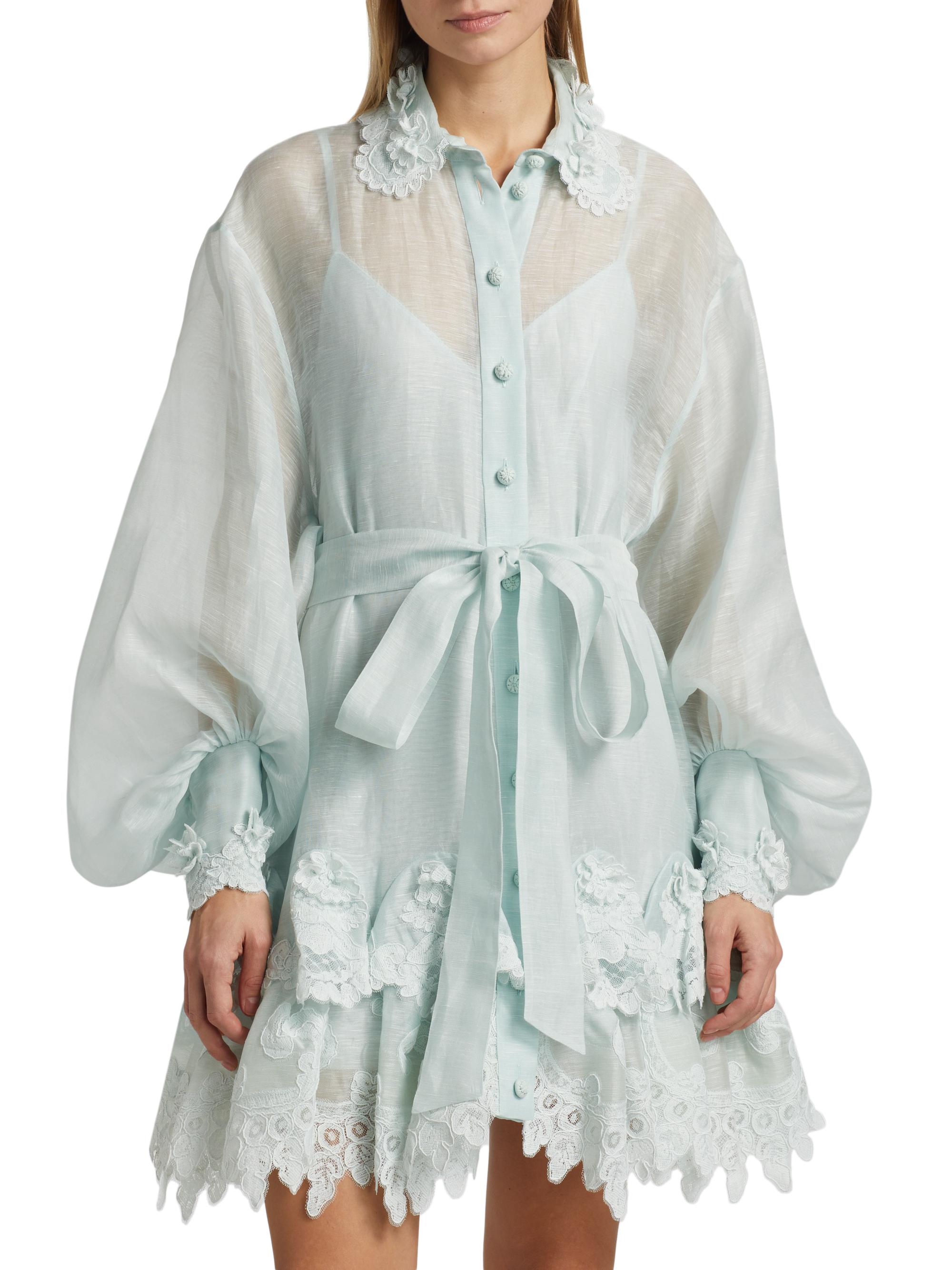 ​Crush Tiered Lace Shirt Dress