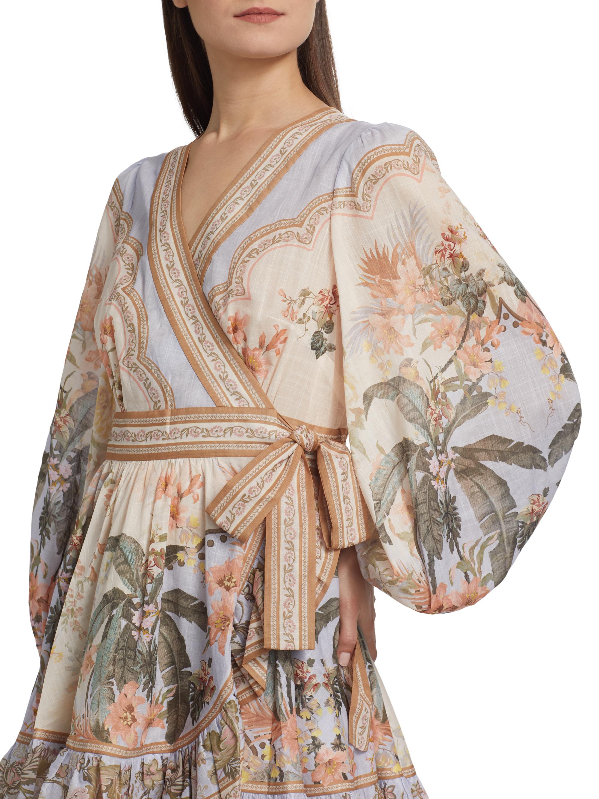 Zimmermann Wylie Wrap Frill Mini-Dress | Saks Fifth Avenue