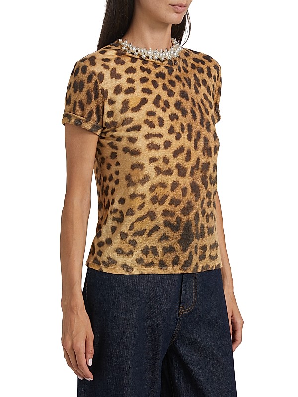 Shop Zimmermann Crush Embellished Leopard T-Shirt | Saks Shop Zimmermann Crush Embellished Leopard T-Shirt | Saks