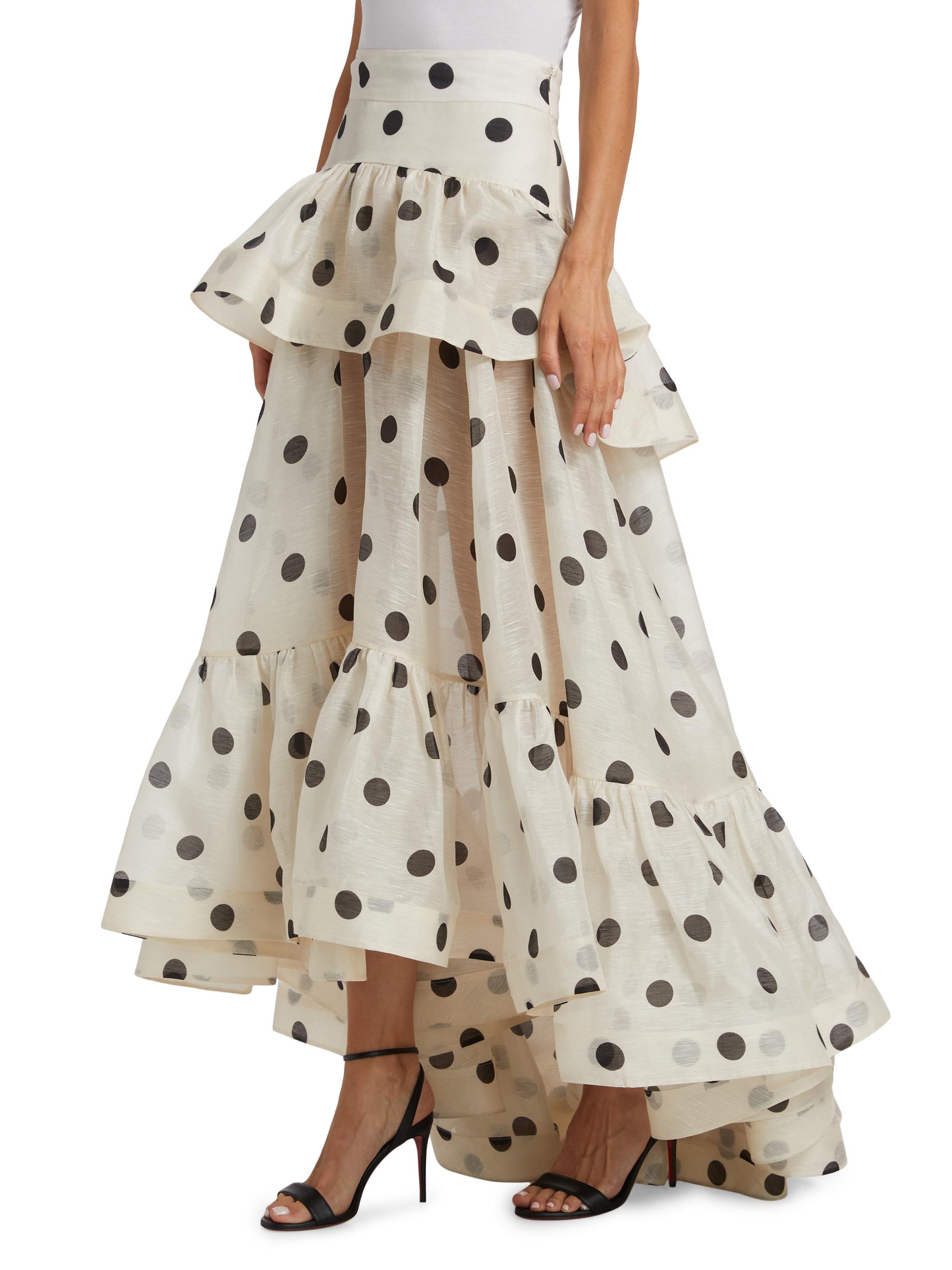 Zimmermann Crush Polka Dot Tiered Maxi Skirt | Saks Fifth Avenue