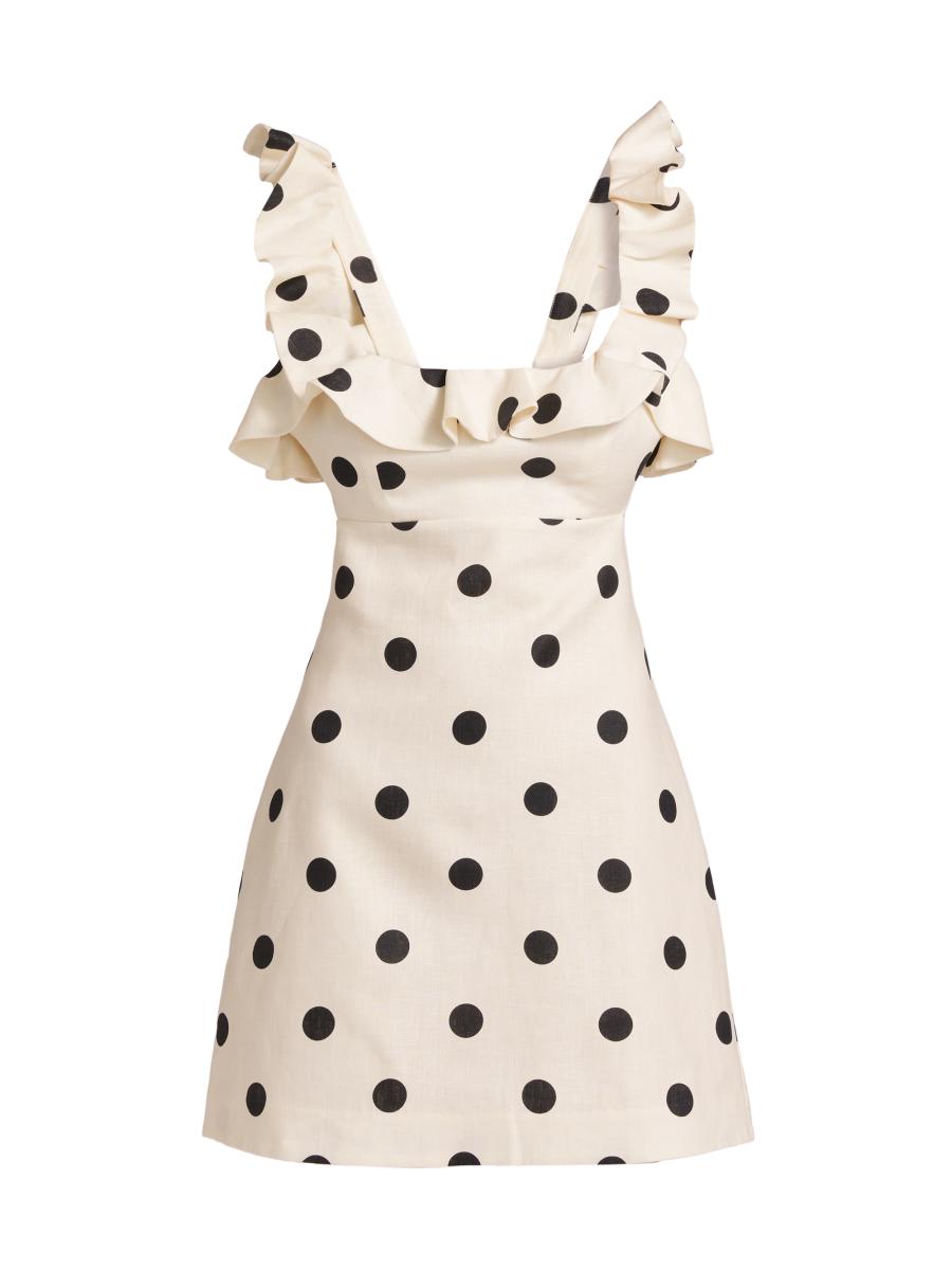 Zimmermann Crush Polka Dot Frill Minidress | Saks Fifth Avenue
