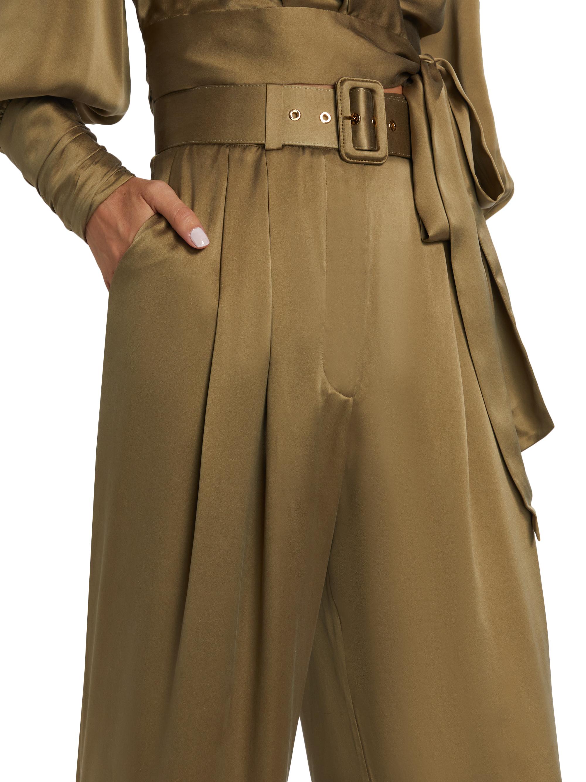 Zimmermann Tuck Silk Belted Wide-Leg Pants | Saks Fifth Avenue