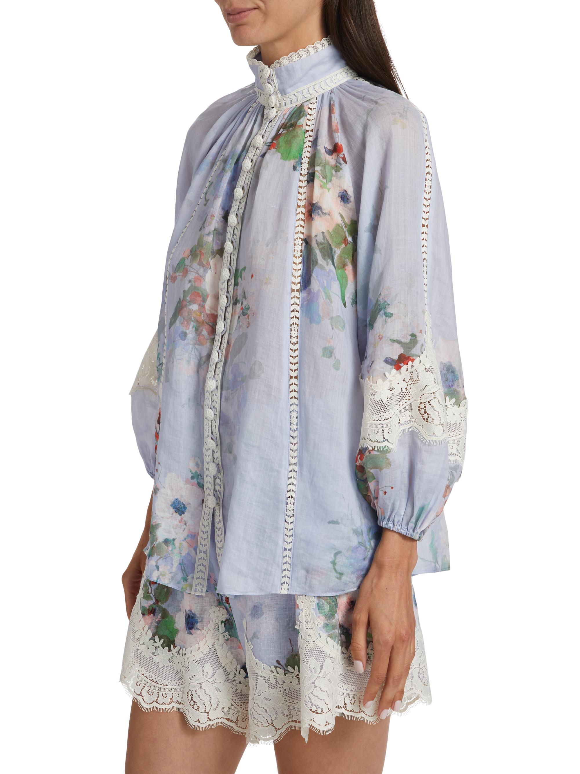 Zimmermann Everley Lace-Trim Blouse | Saks Fifth Avenue