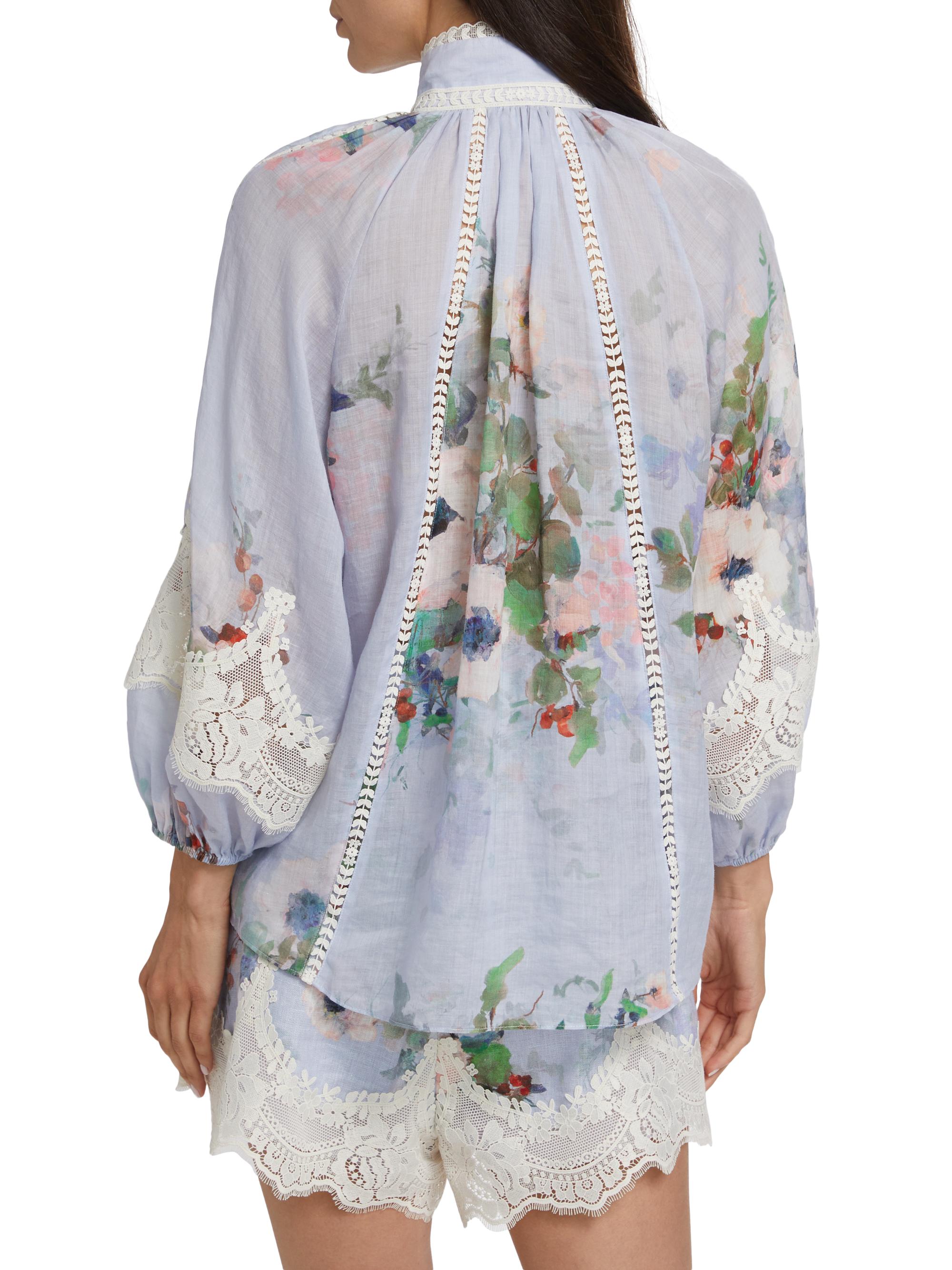 Zimmermann Everley Lace-Trim Blouse | Saks Fifth Avenue