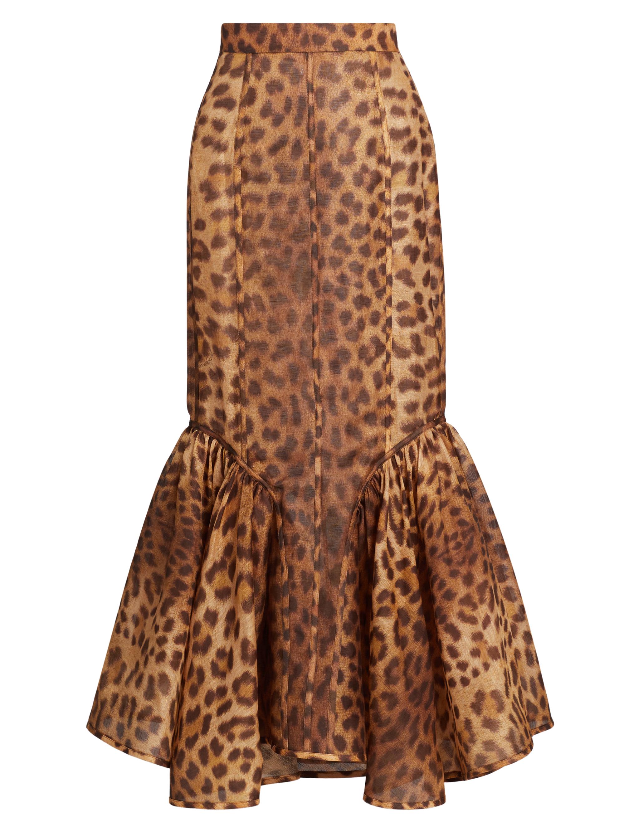 Zimmermann Crush Leopard-Print Paneled Maxi Skirt | Saks