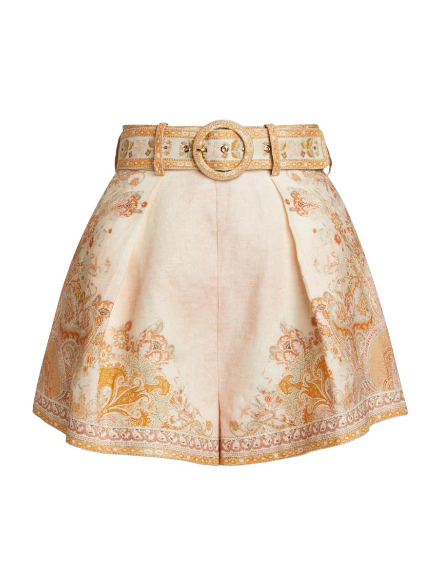 Zimmermann Acacia Tuck Linen Belted Shorts | Saks Fifth Avenue