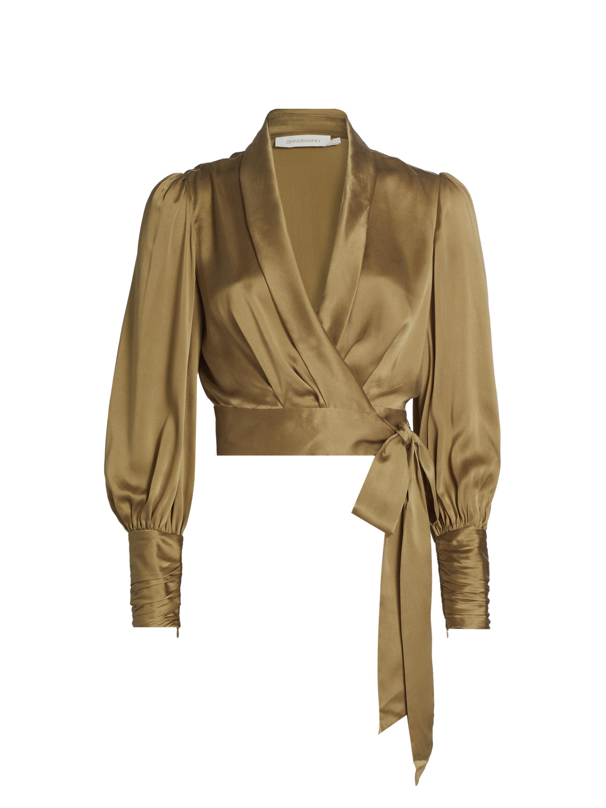 Zimmermann Silk Wrap-Front Crop Top | Saks Fifth Avenue
