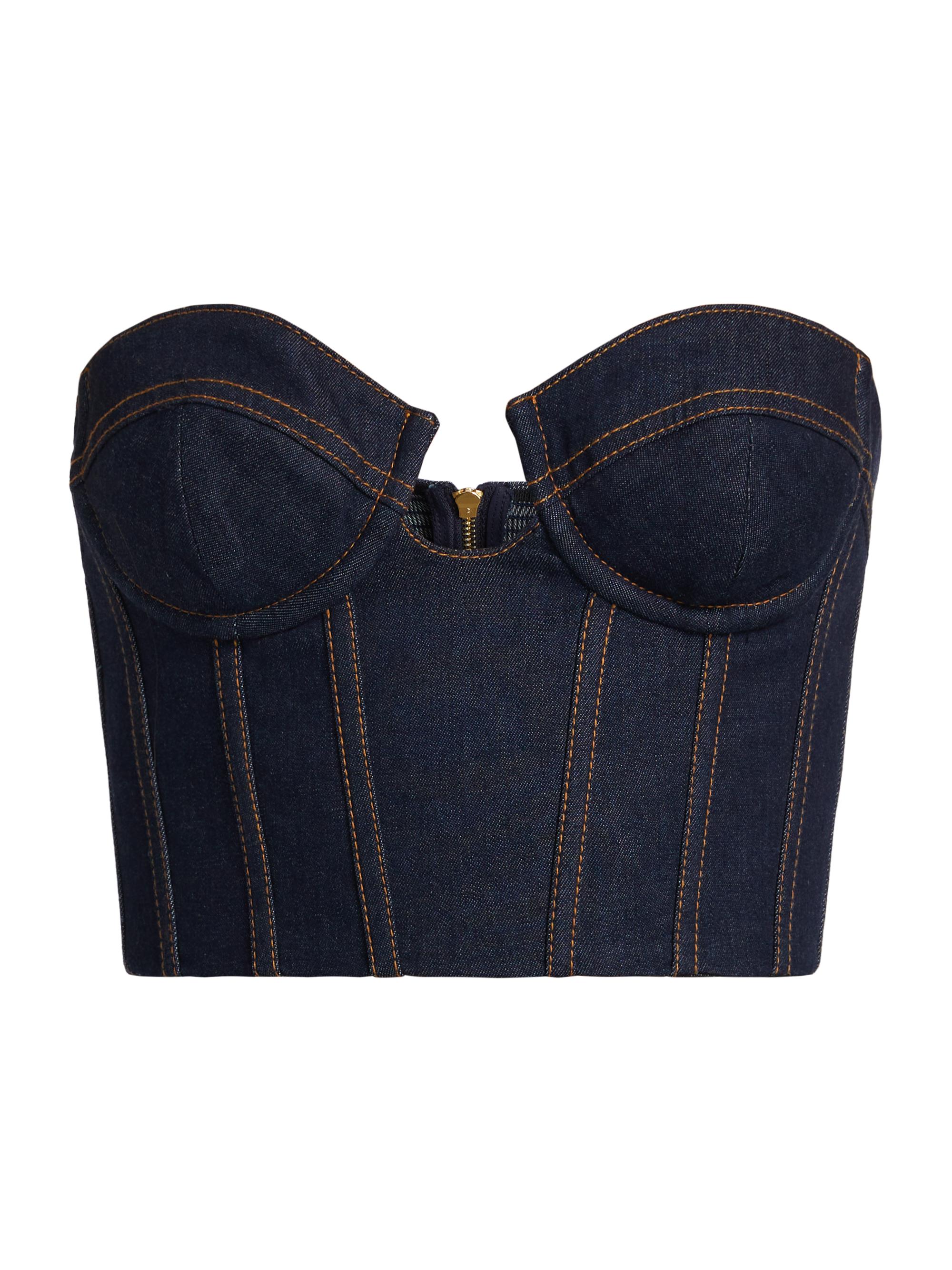 white christmas dresses Denim Balletcore Corset Mini Dress main image 1