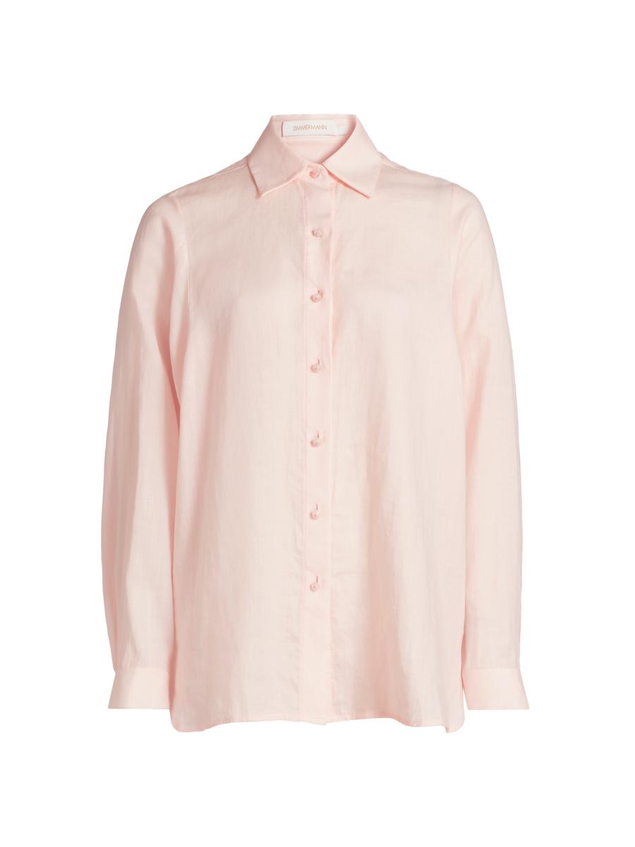 2024年新作入荷 Zimmermann Fifth Saks | Shirt Button-Front Oversized Crush トップス