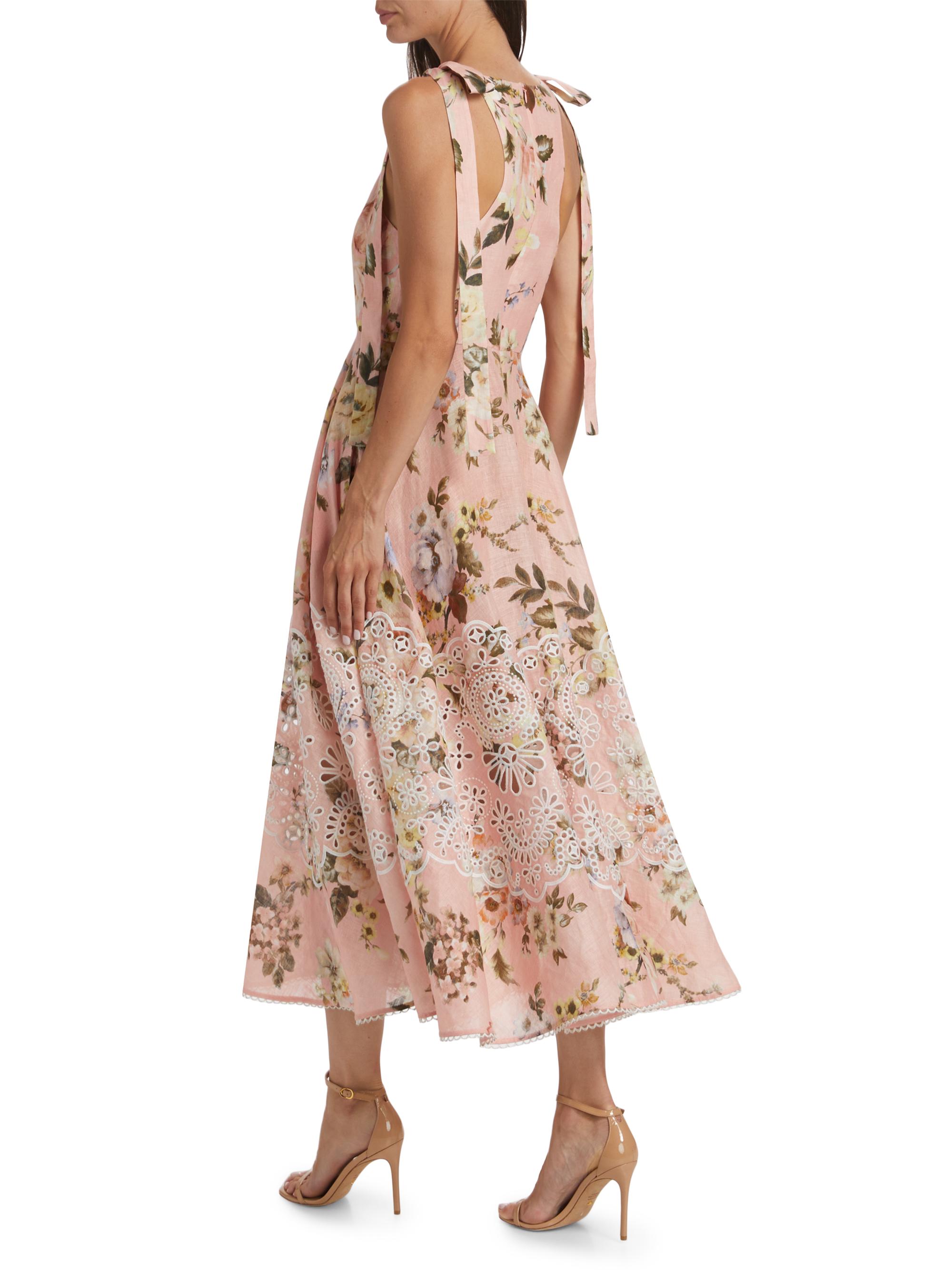 Zimmermann Acacia Floral Broderie Midi-Dress | Saks Fifth Avenue
