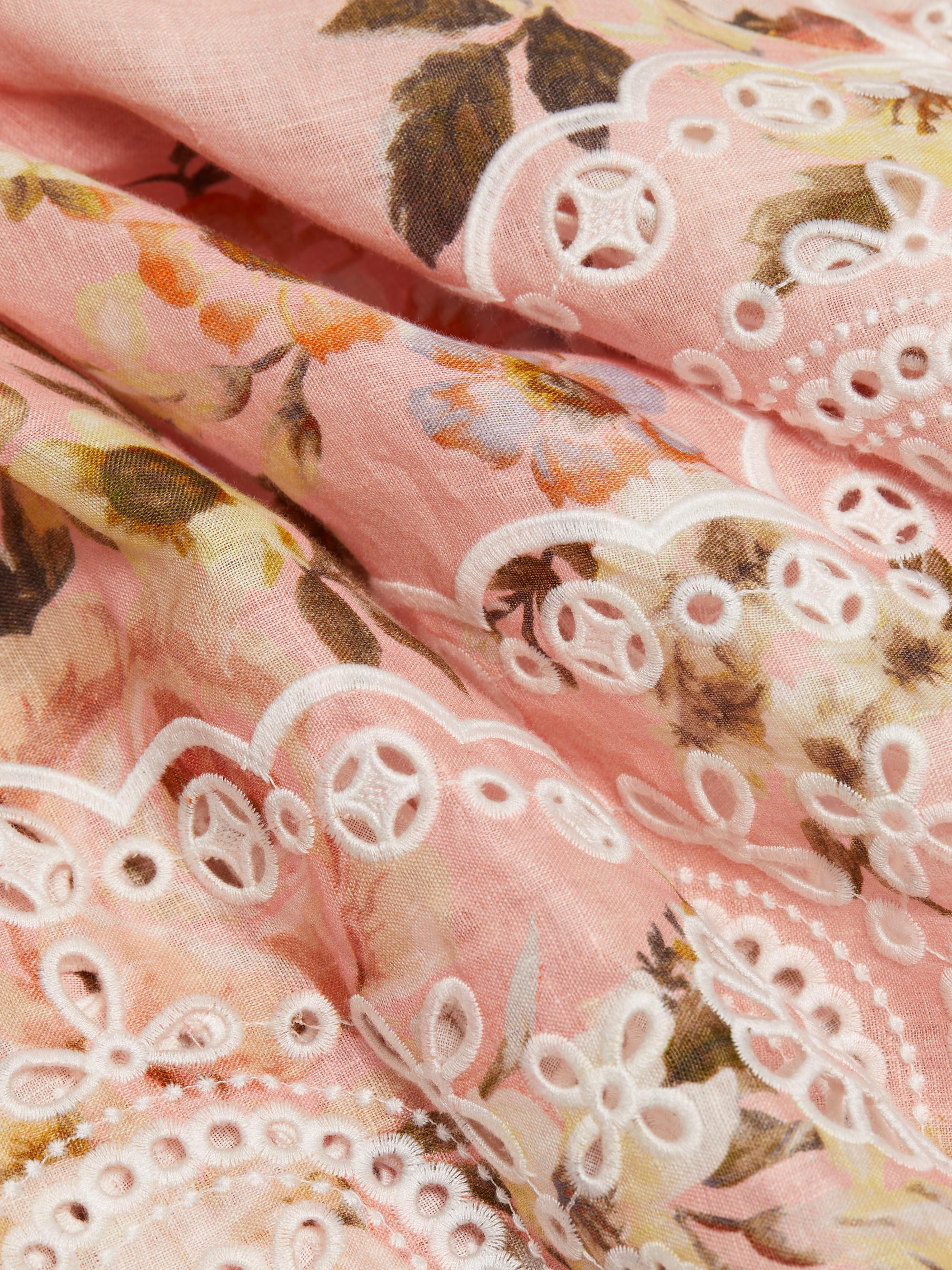 Zimmermann Acacia Floral Broderie Midi-Dress | Saks Fifth Avenue