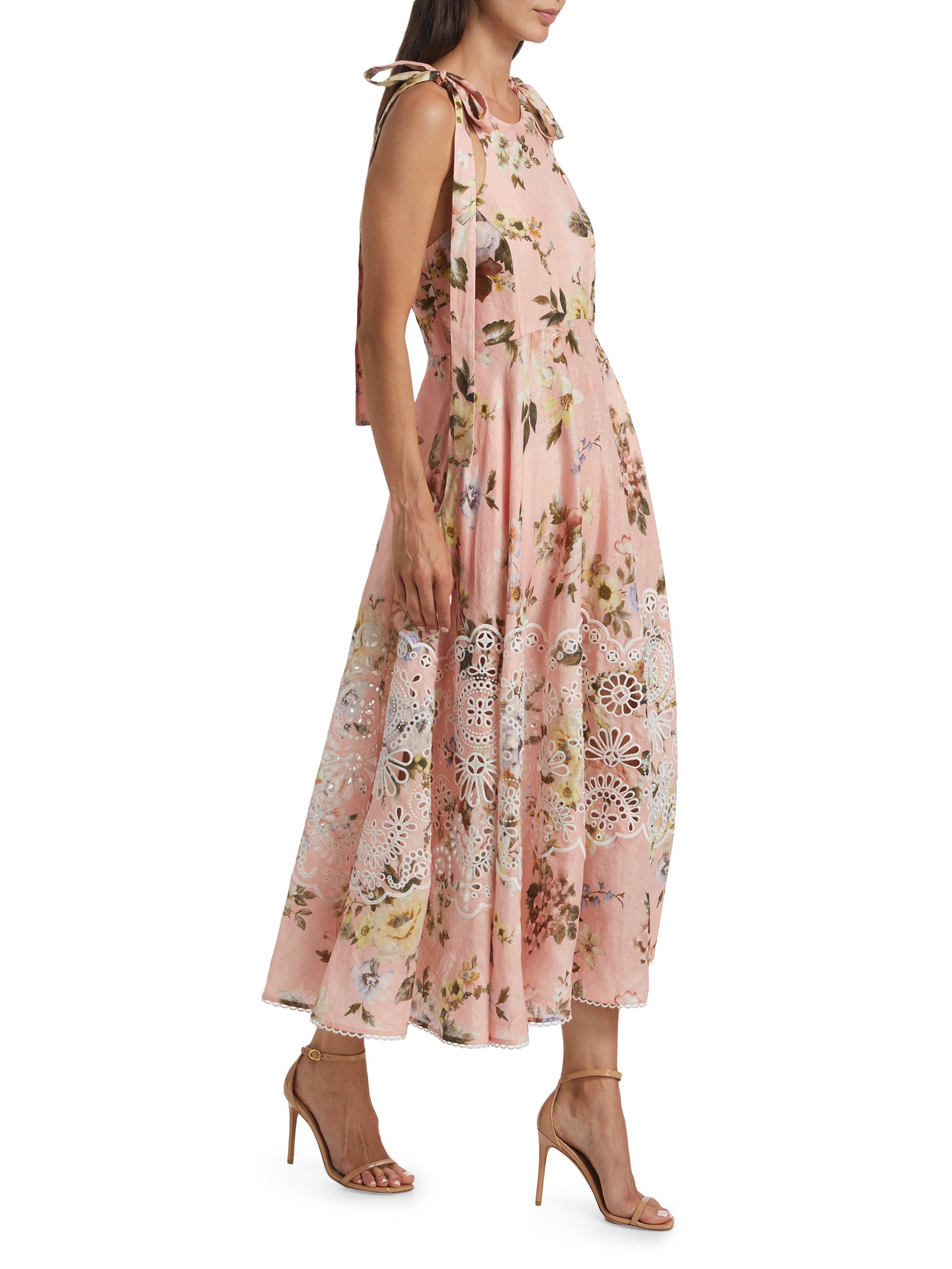 Zimmermann Acacia Floral Broderie Midi-Dress | Saks Fifth Avenue