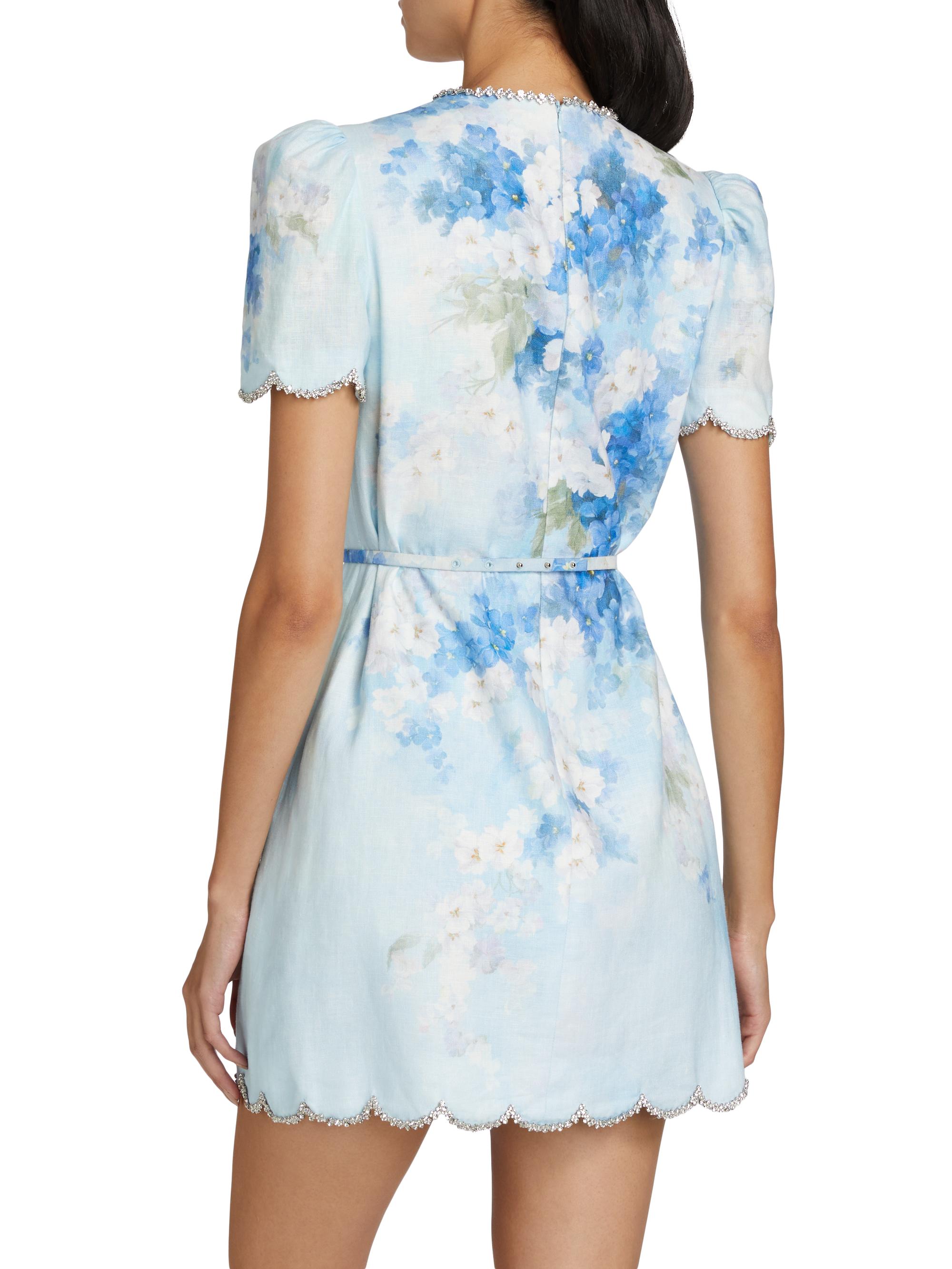 Zimmermann Crush Floral Scalloped Shift Dress | Saks Fifth Avenue