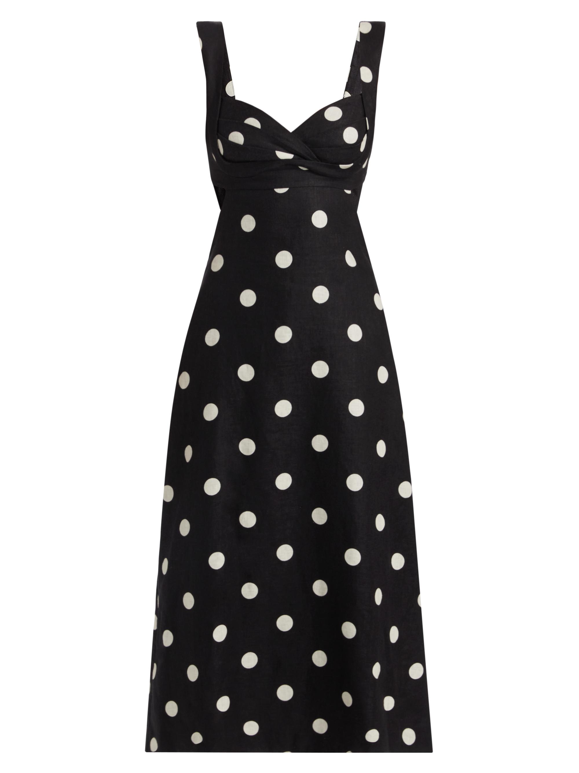 black off the shoulder mermaid prom dress Black Polka Dot Dress | Black and White Midi Dress