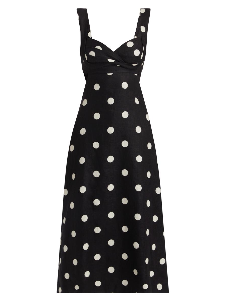 Zimmermann Crush Polka Dot Midi-Dress | Saks Fifth Avenue