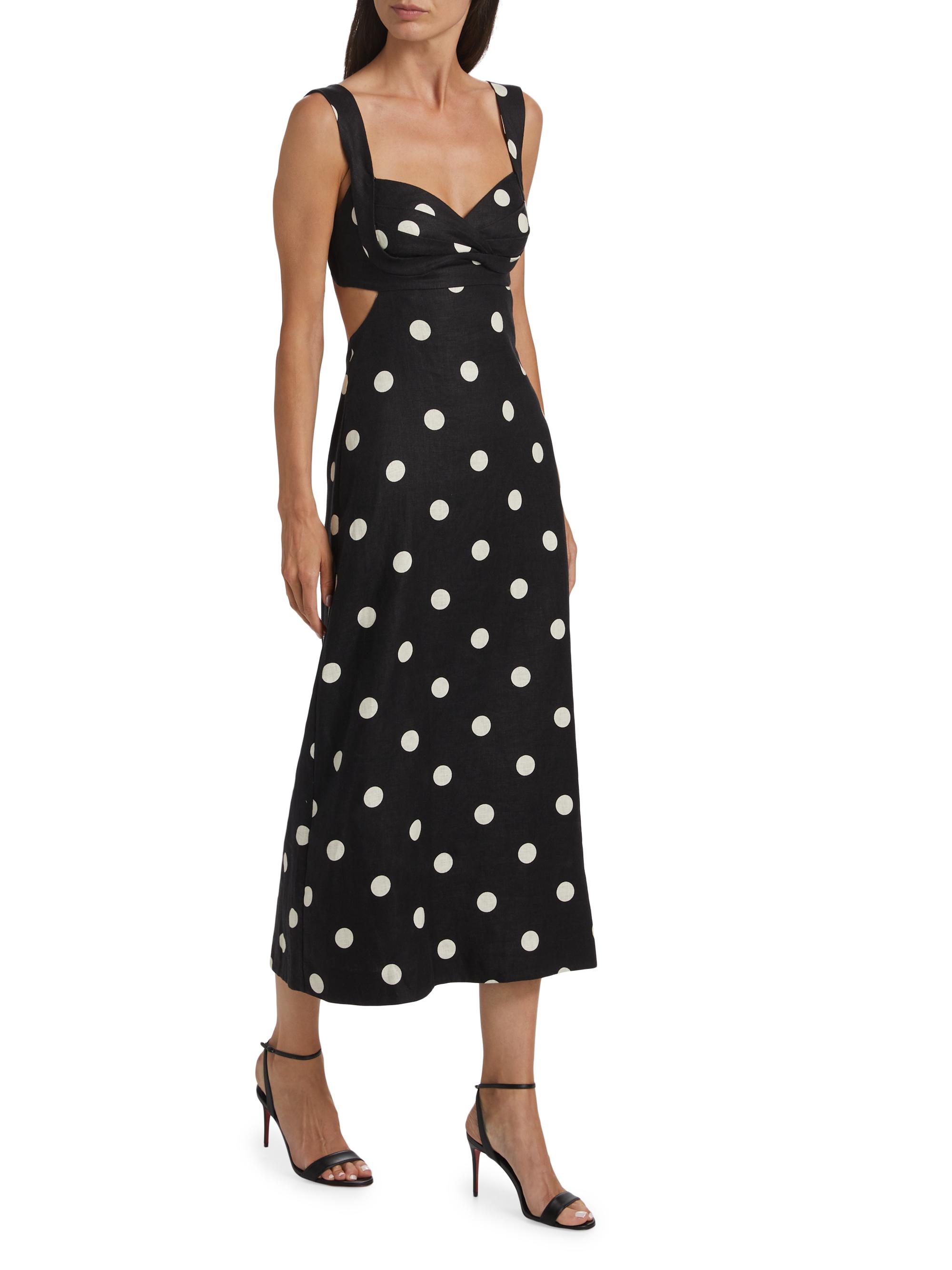 Zimmermann Crush Polka Dot Midi-Dress | Saks Fifth Avenue