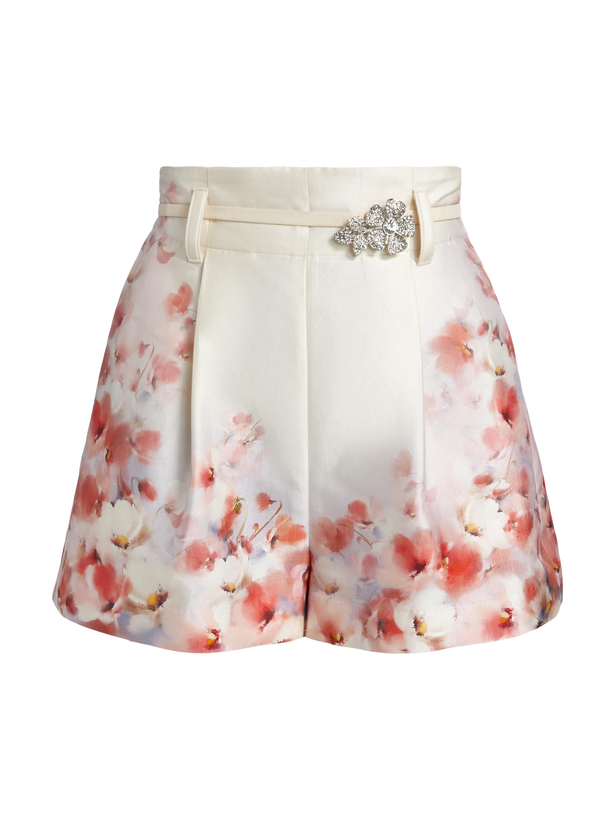 Zimmermann Crush Floral Pleated Shorts | Saks Fifth Avenue