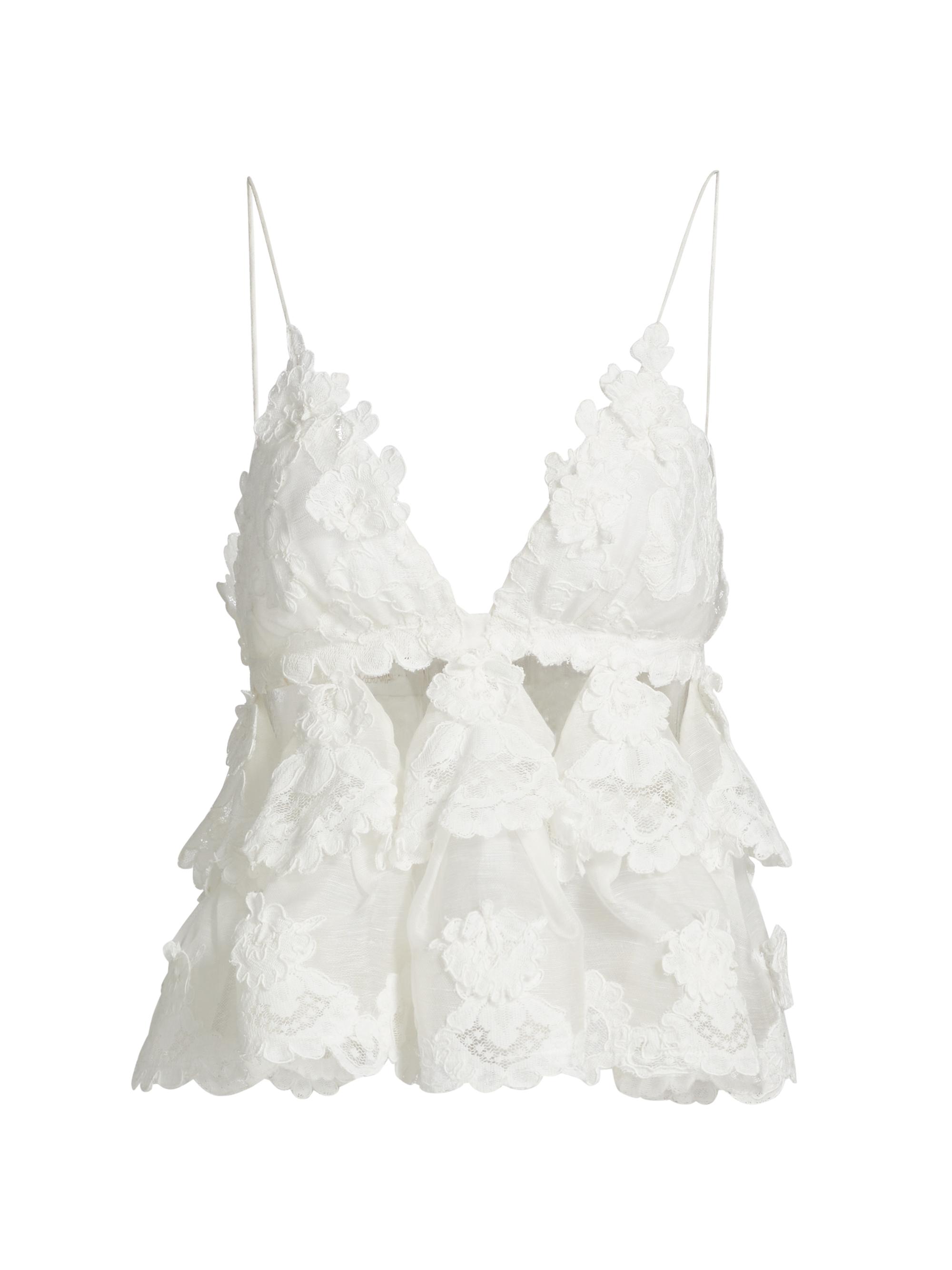 Zimmermann Women's Crush Lace Motif Tiered Top -