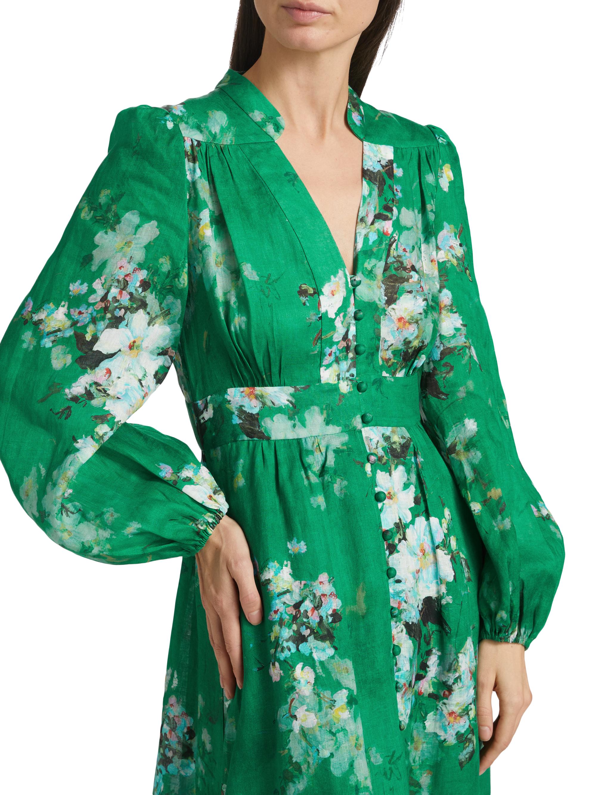 Zimmermann Everyly Floral Linen Shirtdress | Saks Fifth Avenue