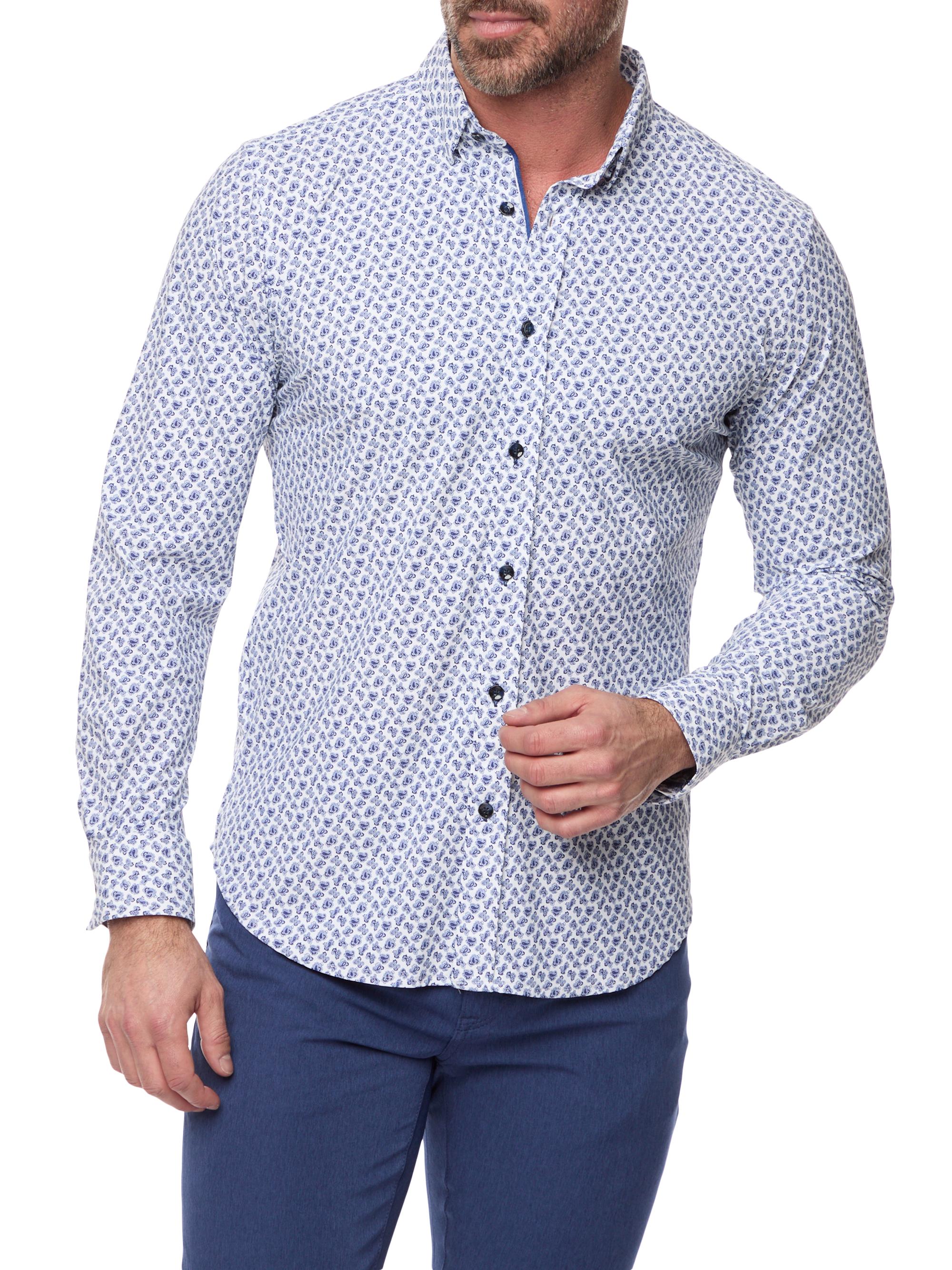 Robert Graham Men's Harlan Abstract Button-Front Shirt - Blue