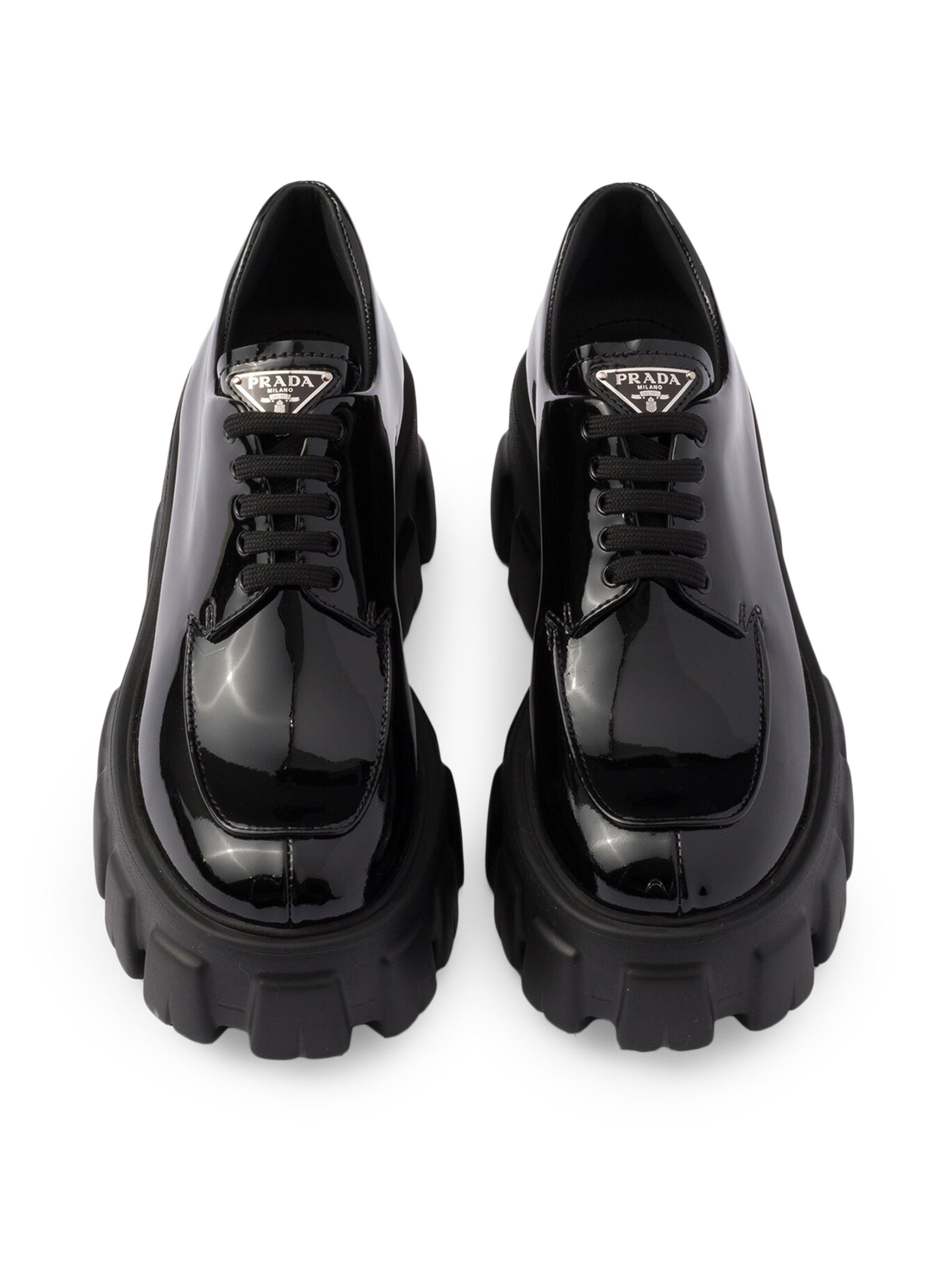 Prada Women's Monolith Patent Leather Lace-Up Shoes | Saks Fifth