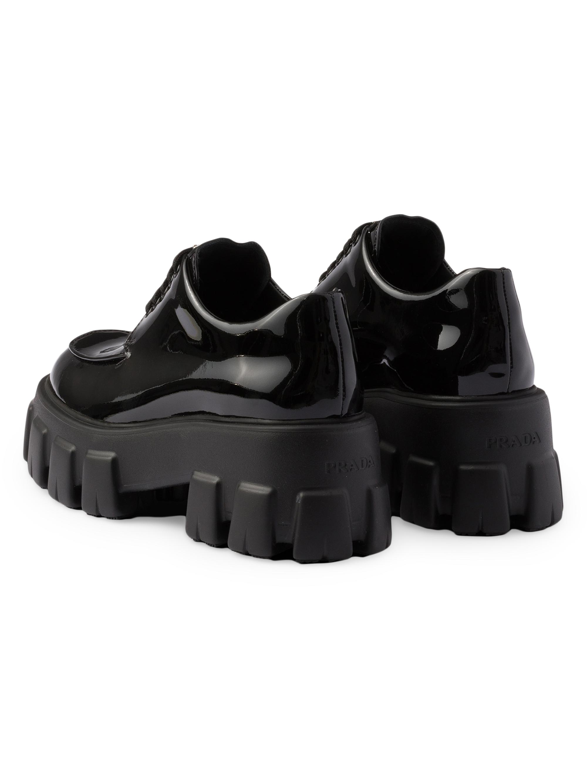 Prada Women's Monolith Patent Leather Lace-Up Shoes | Saks Fifth
