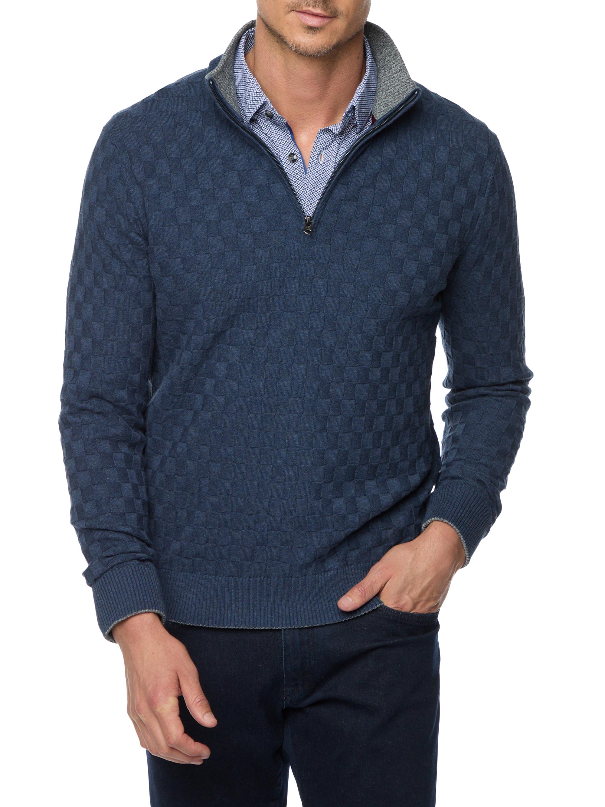 Robert Graham Men's Gavino Quarter-Zip Sweater - Charcoal