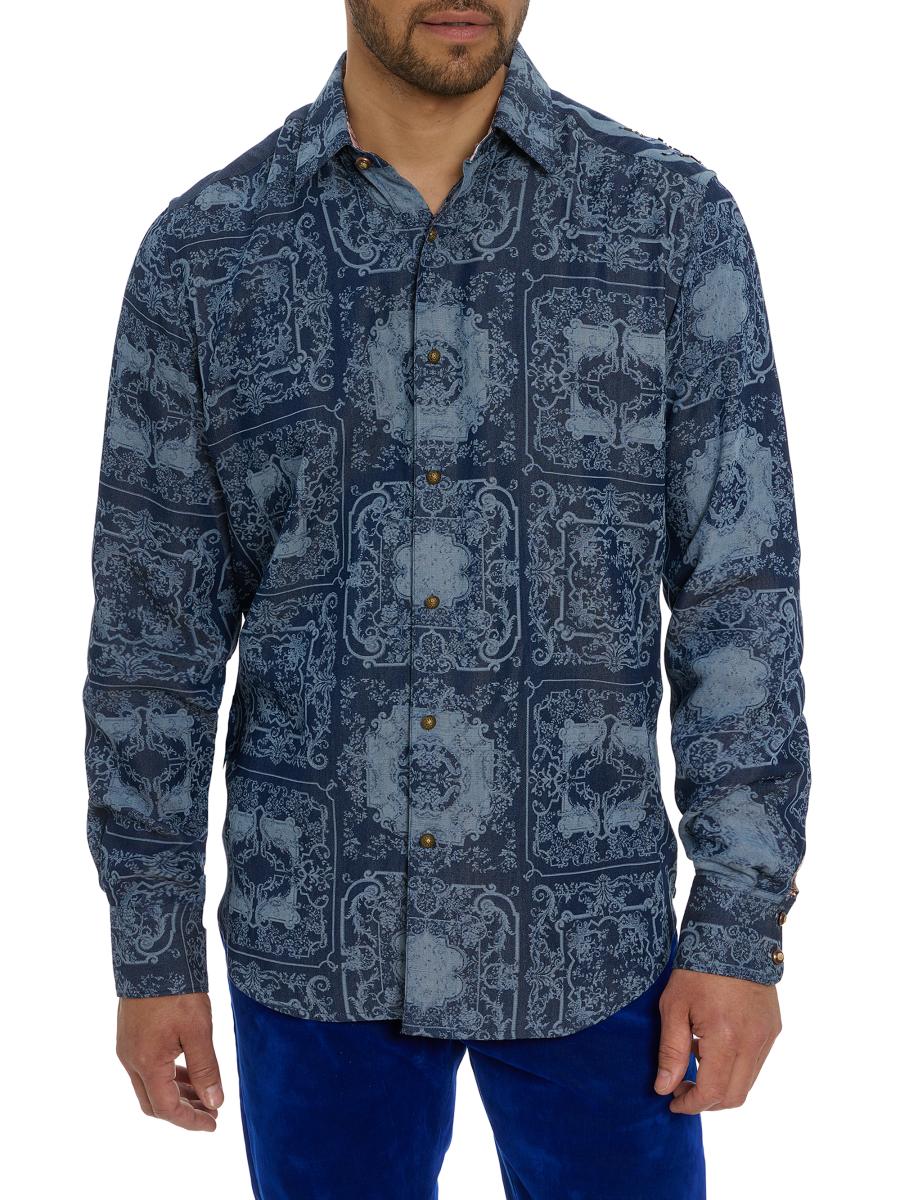 Robert Graham Men's Irish Mule Long Sleeve Woven Shirt - Rainbow Skull Print