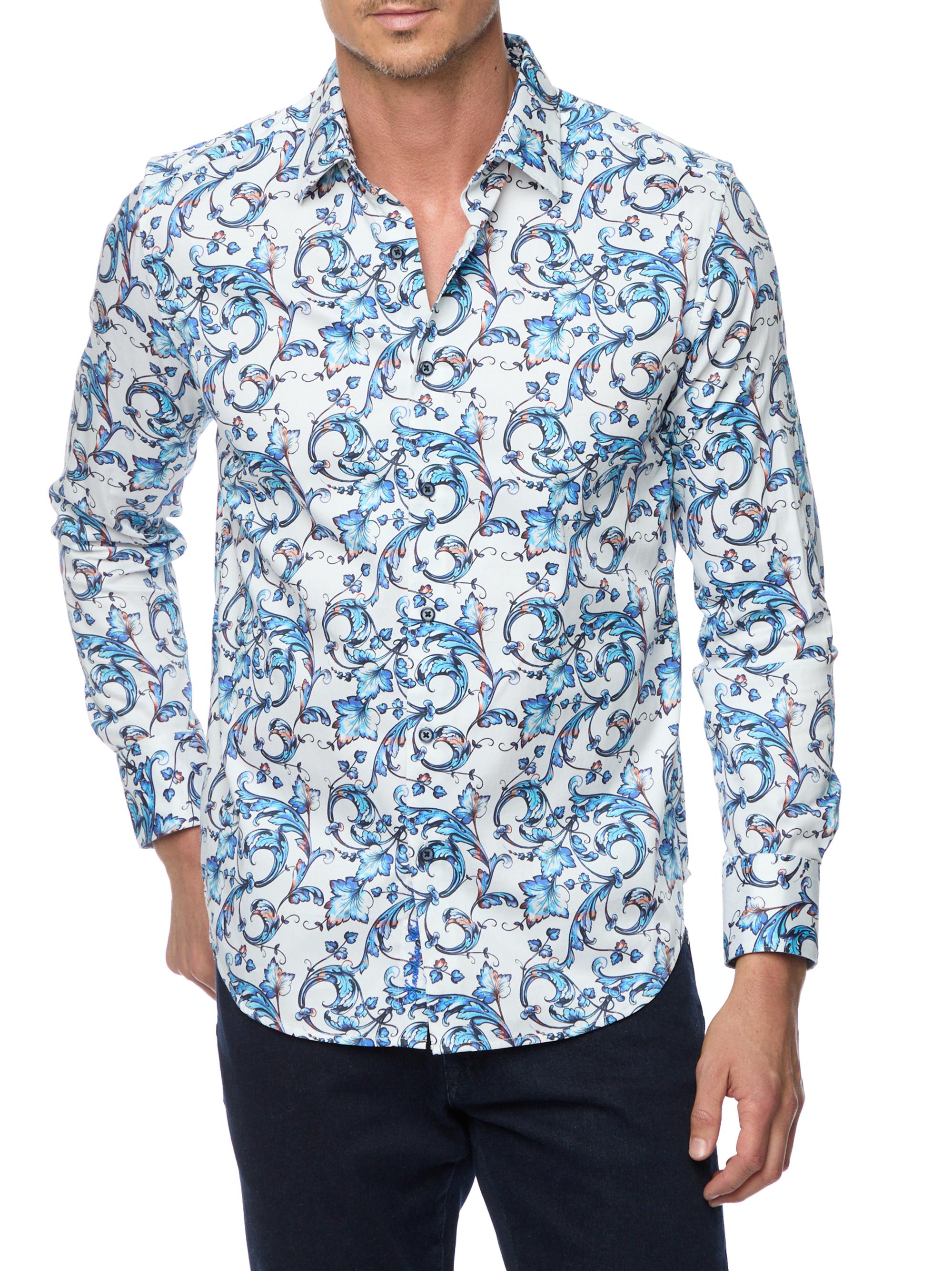 Robert Graham Men's Acosta Paisley Woven Shirt - Blue