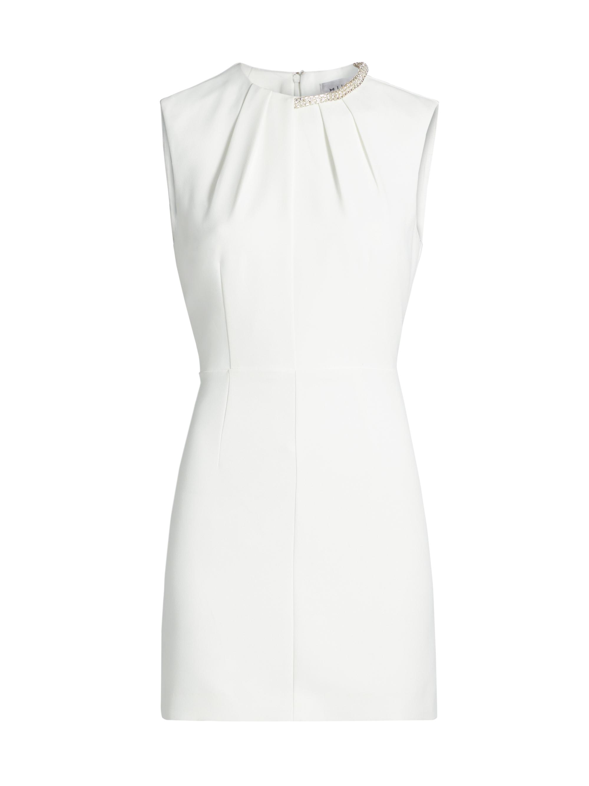 Milly Women's Nyra Crepe & Crystal Minidress - White