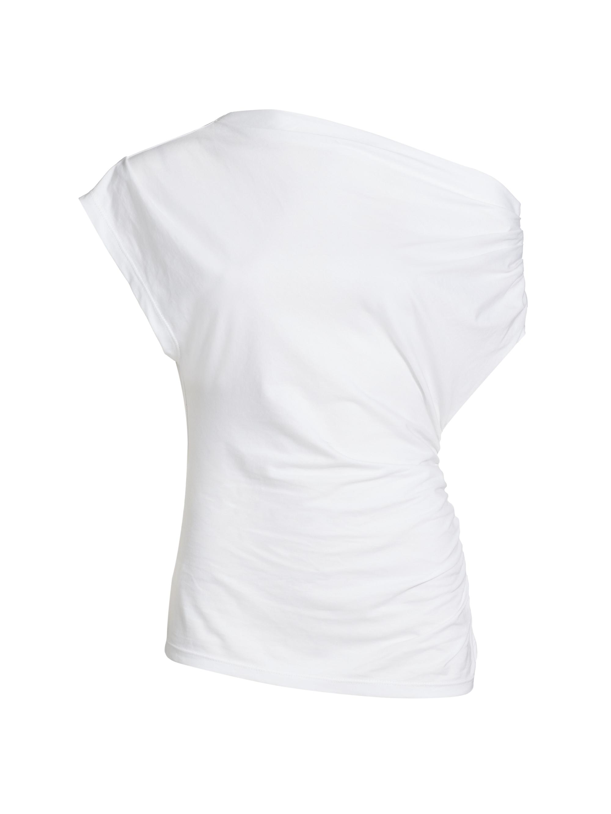 A.L.C. Women's Alice Ruched Cotton Jersey Top - White