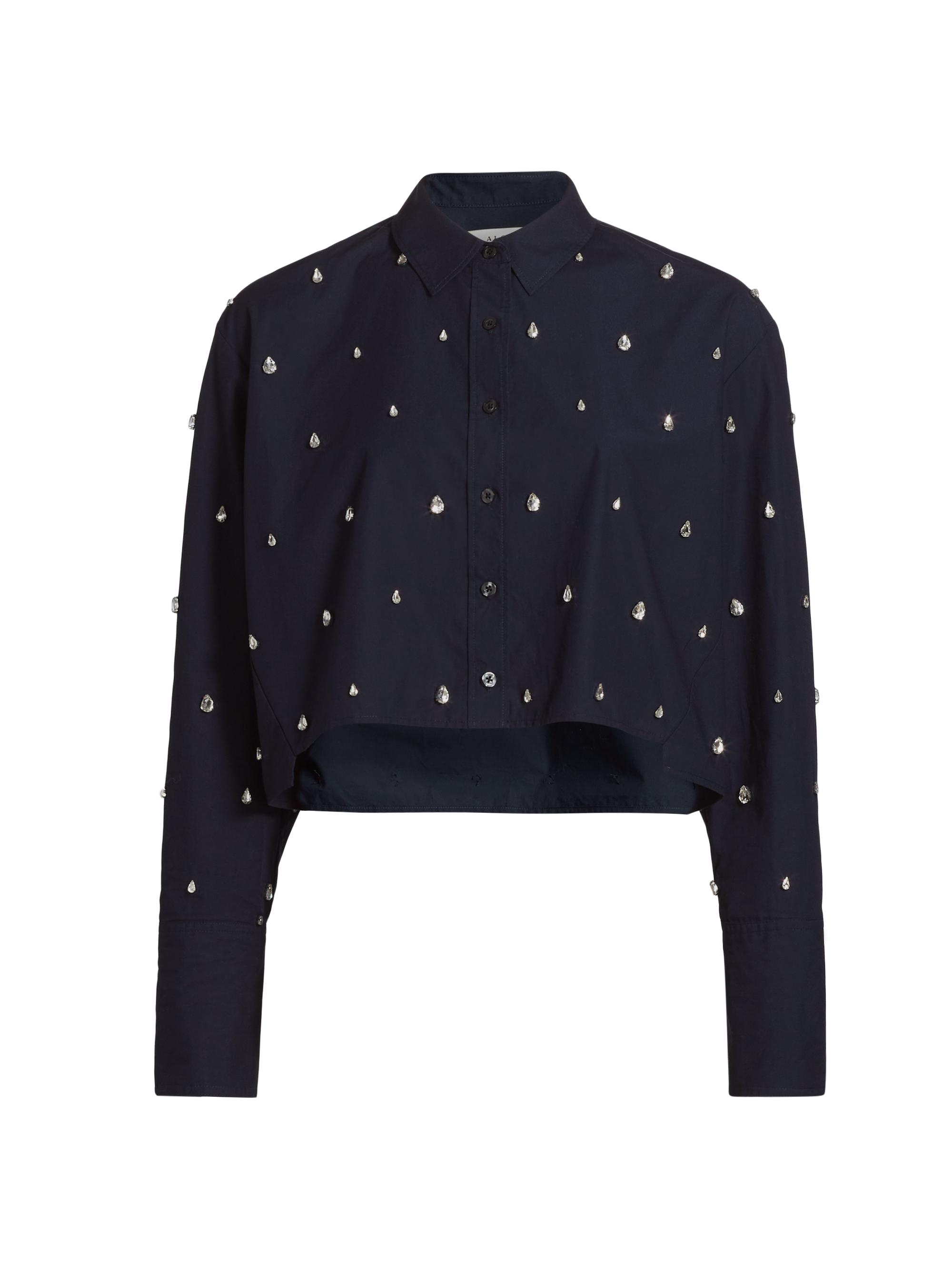 A.L.C. Women's Mackie Embellished Poplin Shirt - Maritime Navy