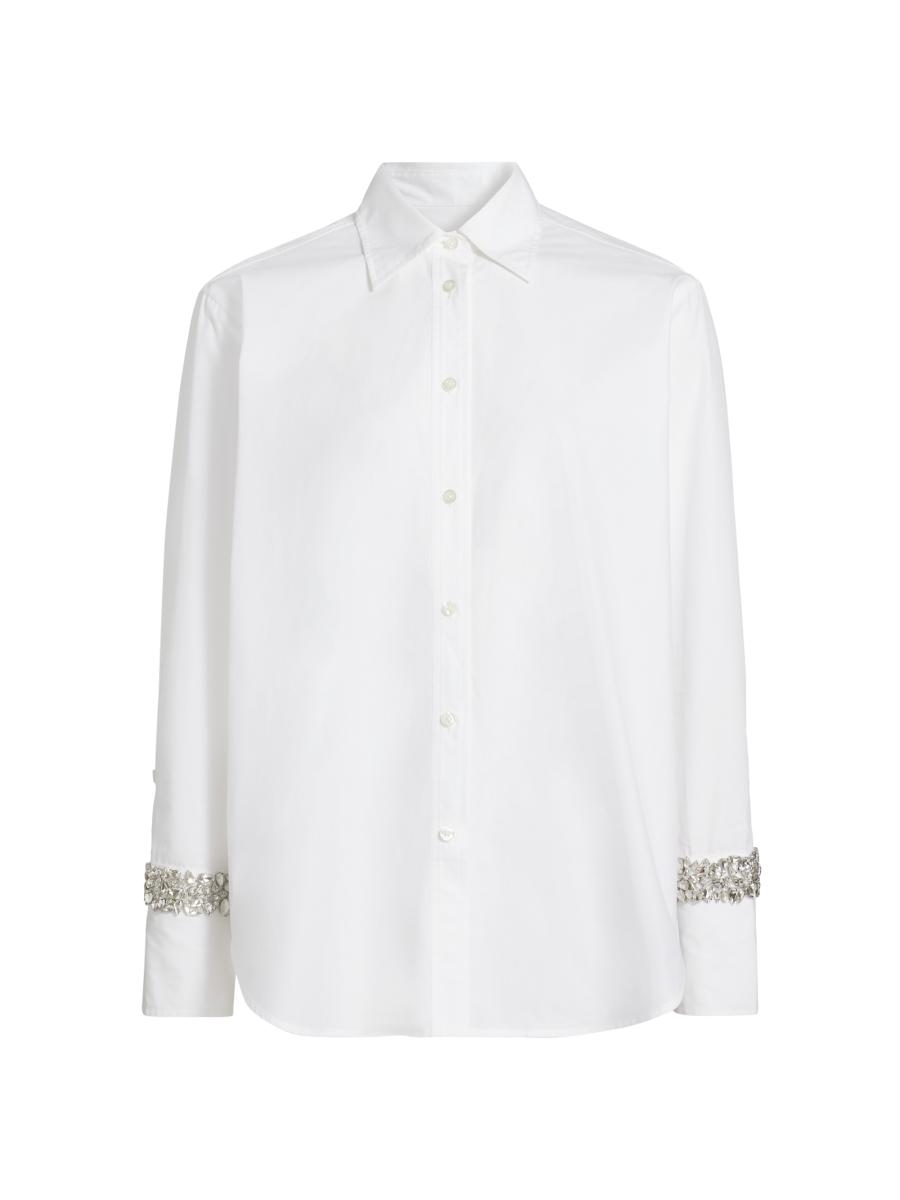 Shop A.L.C. Calvin Cotton Embellished-Cuff Shirt | Saks Fifth Avenue
