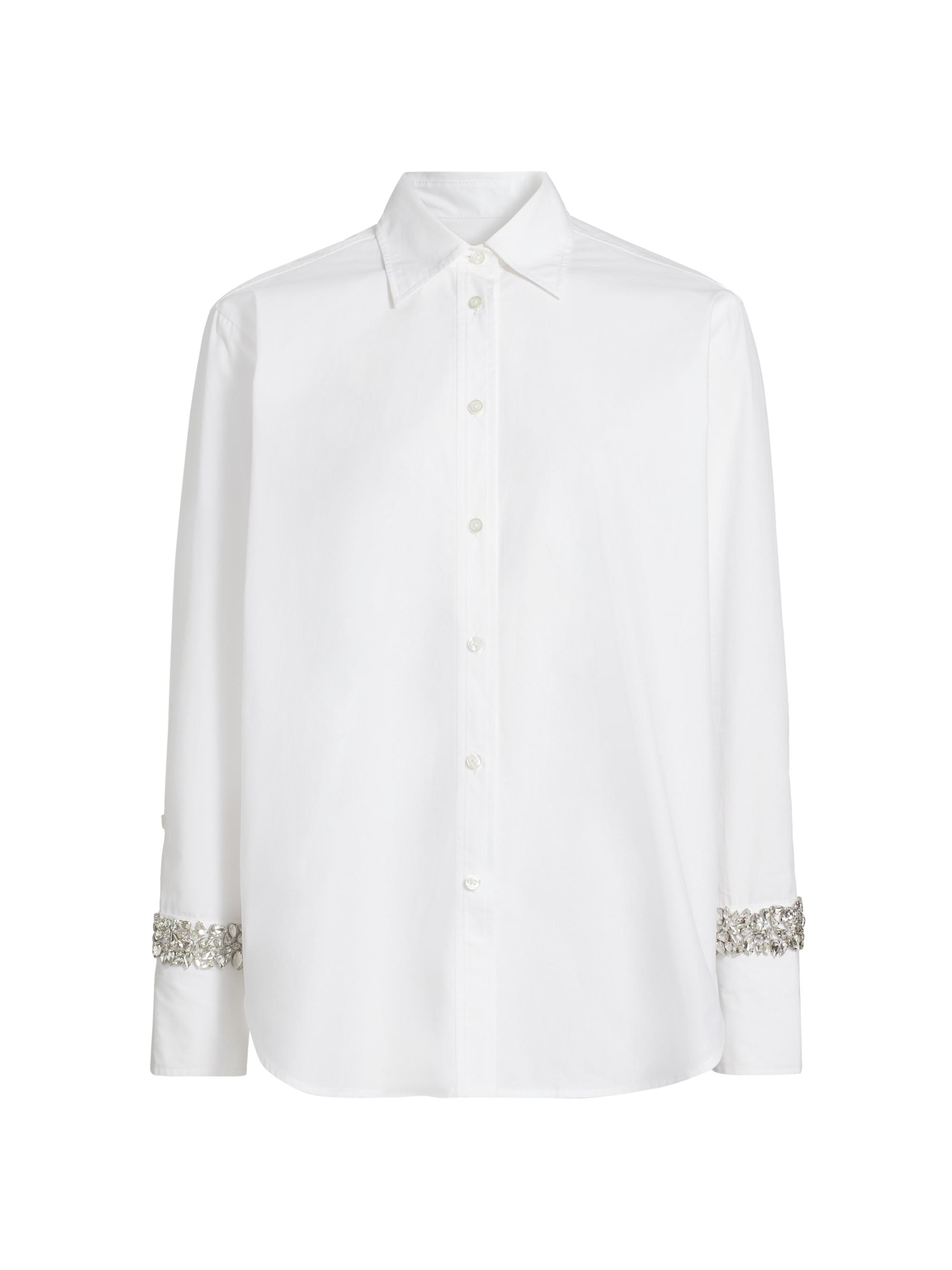 A.L.C. Calvin Cotton Embellished-Cuff Shirt | Saks Fifth Avenue