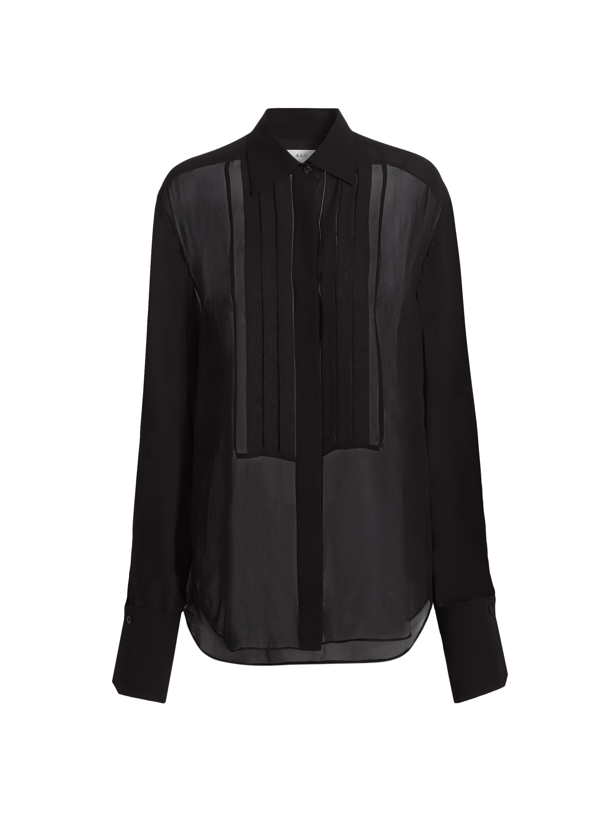 ARCH THE　WOOL SILK SHIRT 　BLACK Elada Shirt Black in Viscose and Wool – The Row
