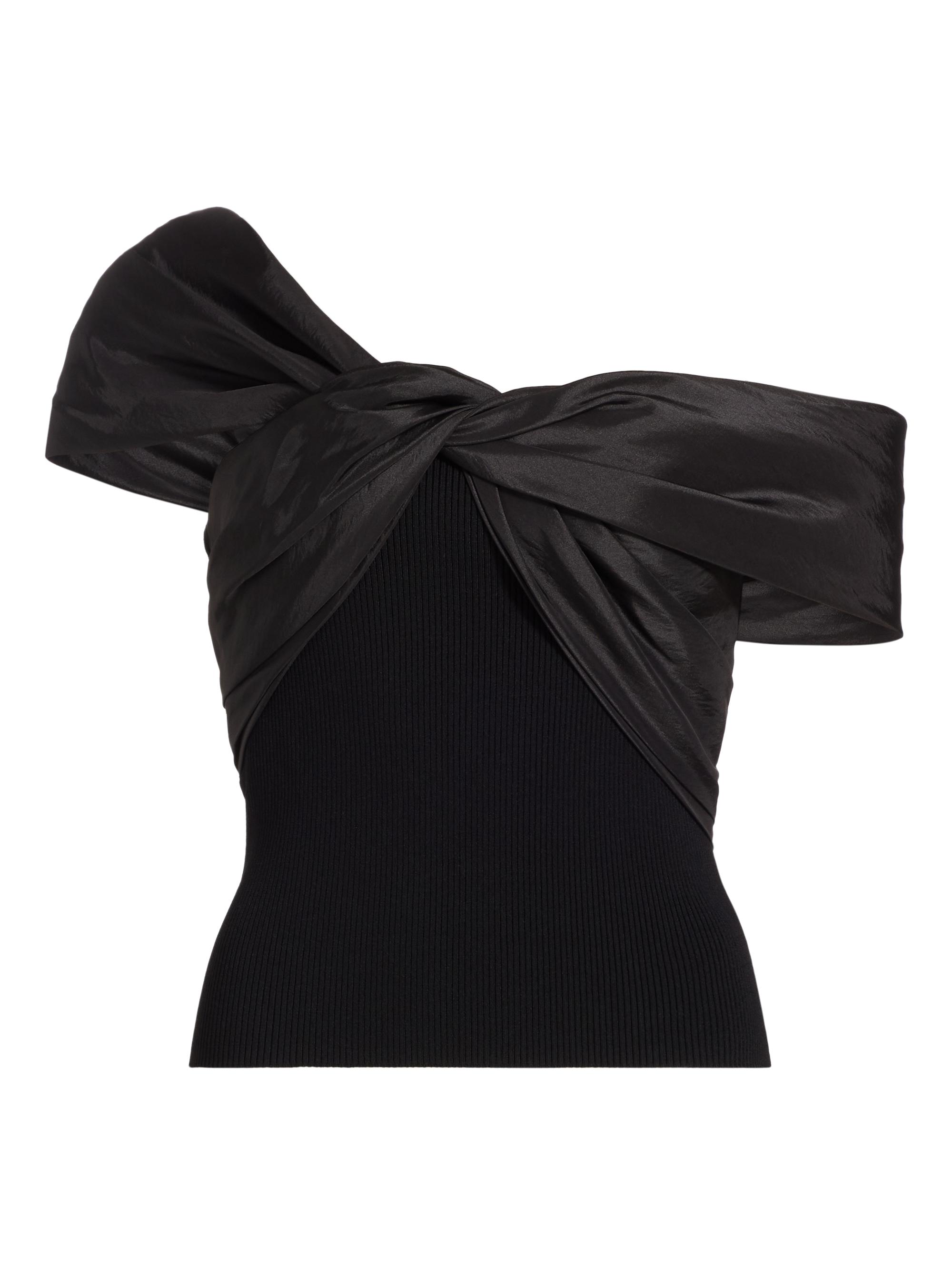 SIMKHAI Women's Celiana Twist Rib-Knit Combo Top - Black