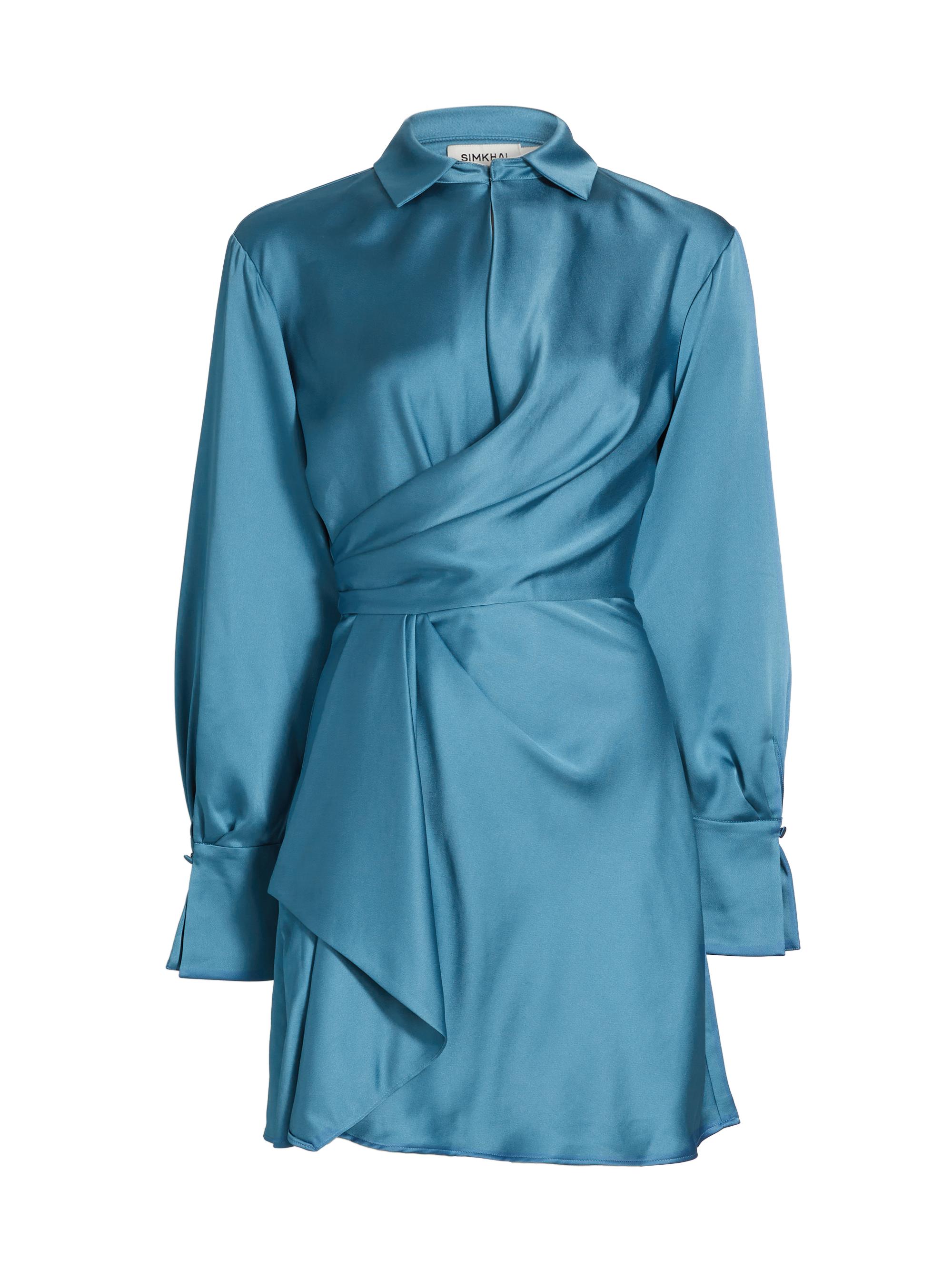 SIMKHAI Women's Talit Draped Satin Minidress - Celestial