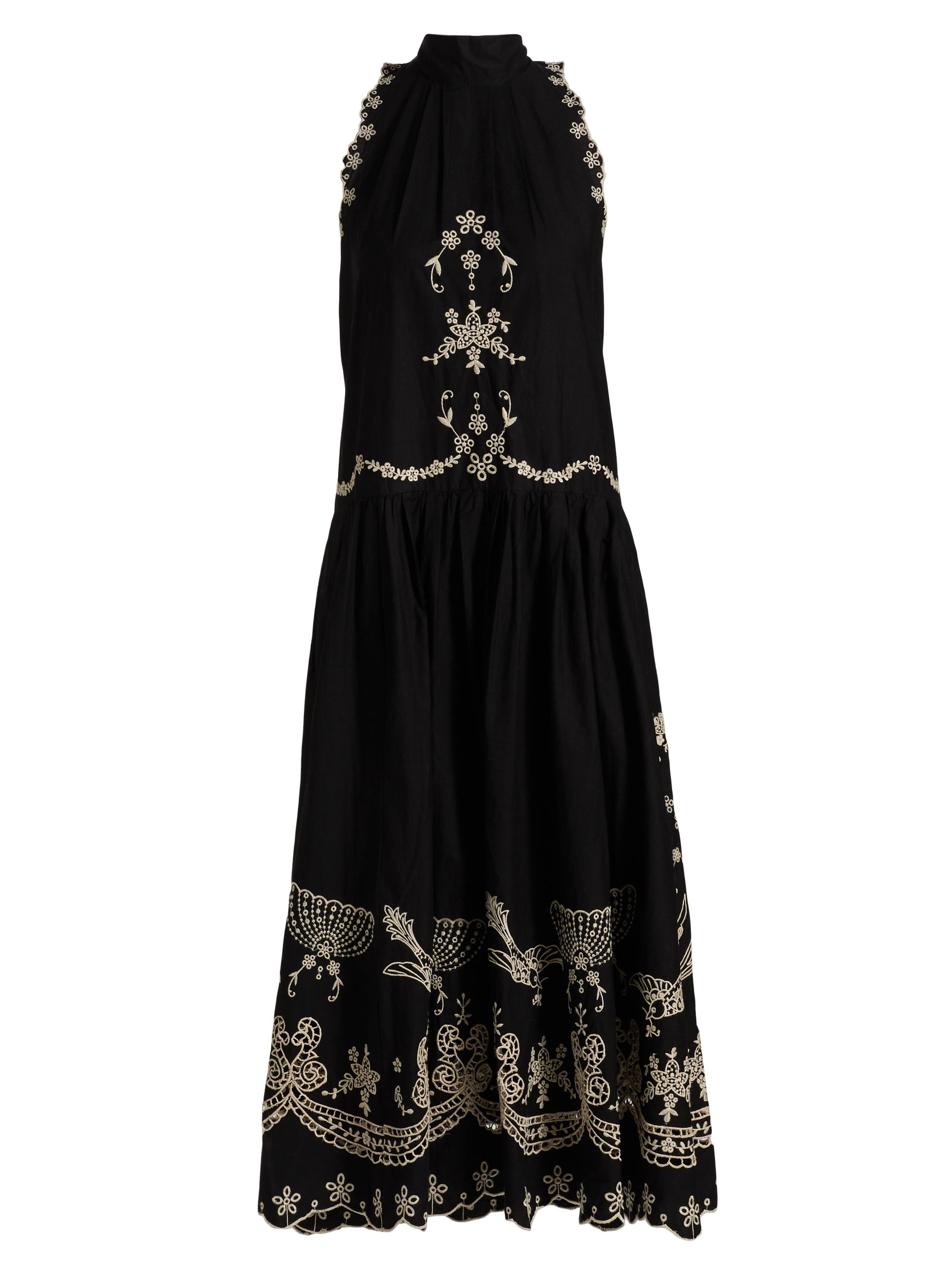 Sea Women's Kingsley Embroidered Tank Midi-Dress - Black