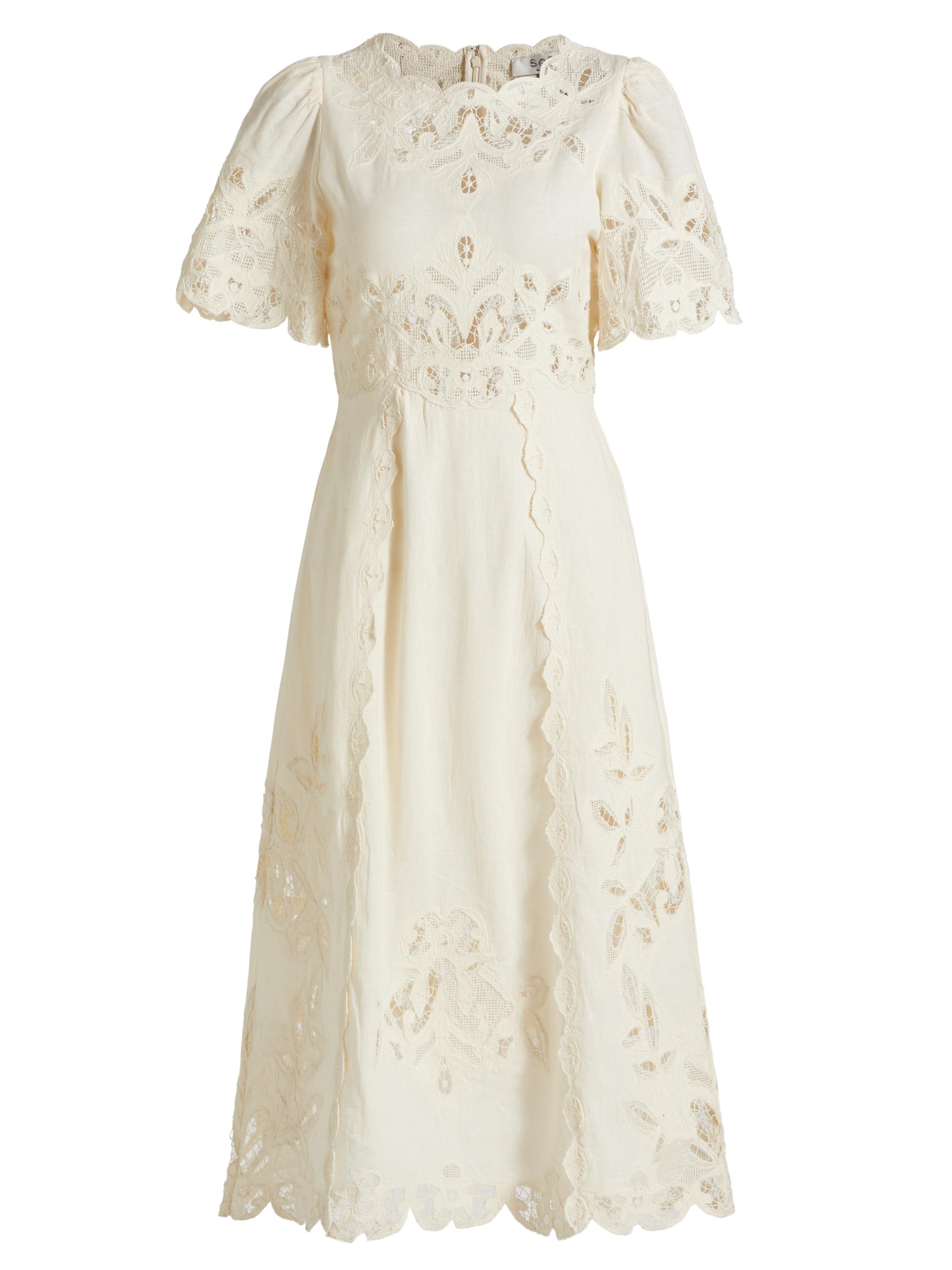 Sea Women's Gianna Lace Midi-Dress - Bone