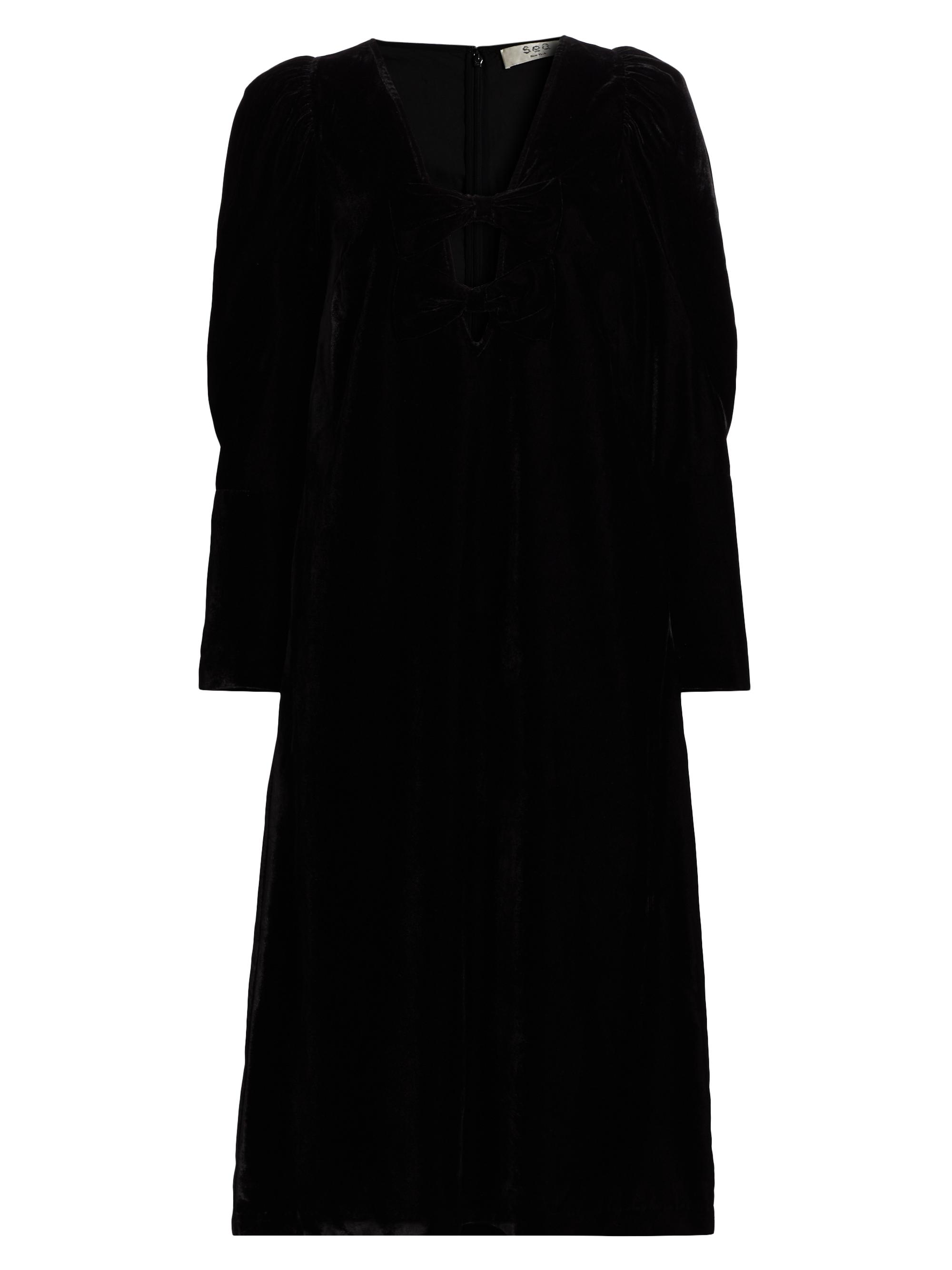 Sea Women's Tashi Velvet Cut-Out Midi-Dress - Black