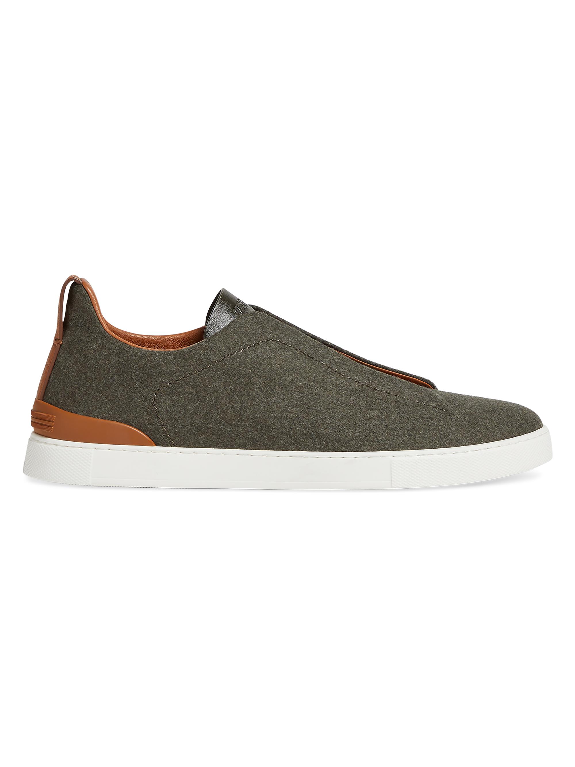ZEGNA Men's Use The Existing Triple Stitch Sneakers - Grey