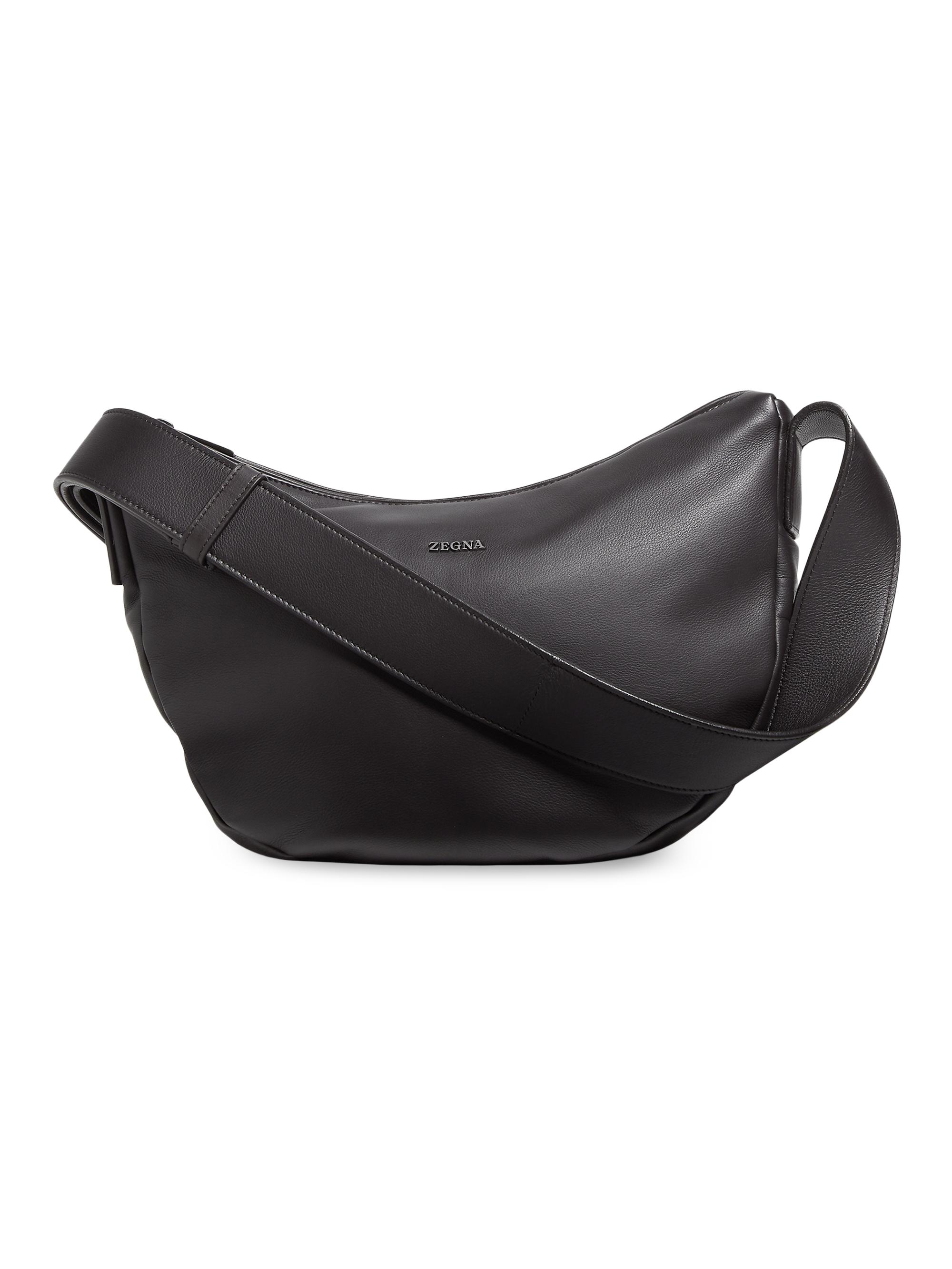 ZEGNA Men's Secondskin Hobo Panorama Micro Bag - Dark Brown