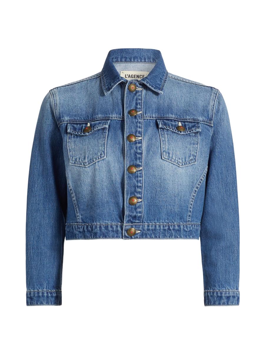 【AZ FACTORY】+ lutz huelle cropped denim ジャケット Az Factory Lutz Huelle Cropped Denim Jacket In Dark Denim