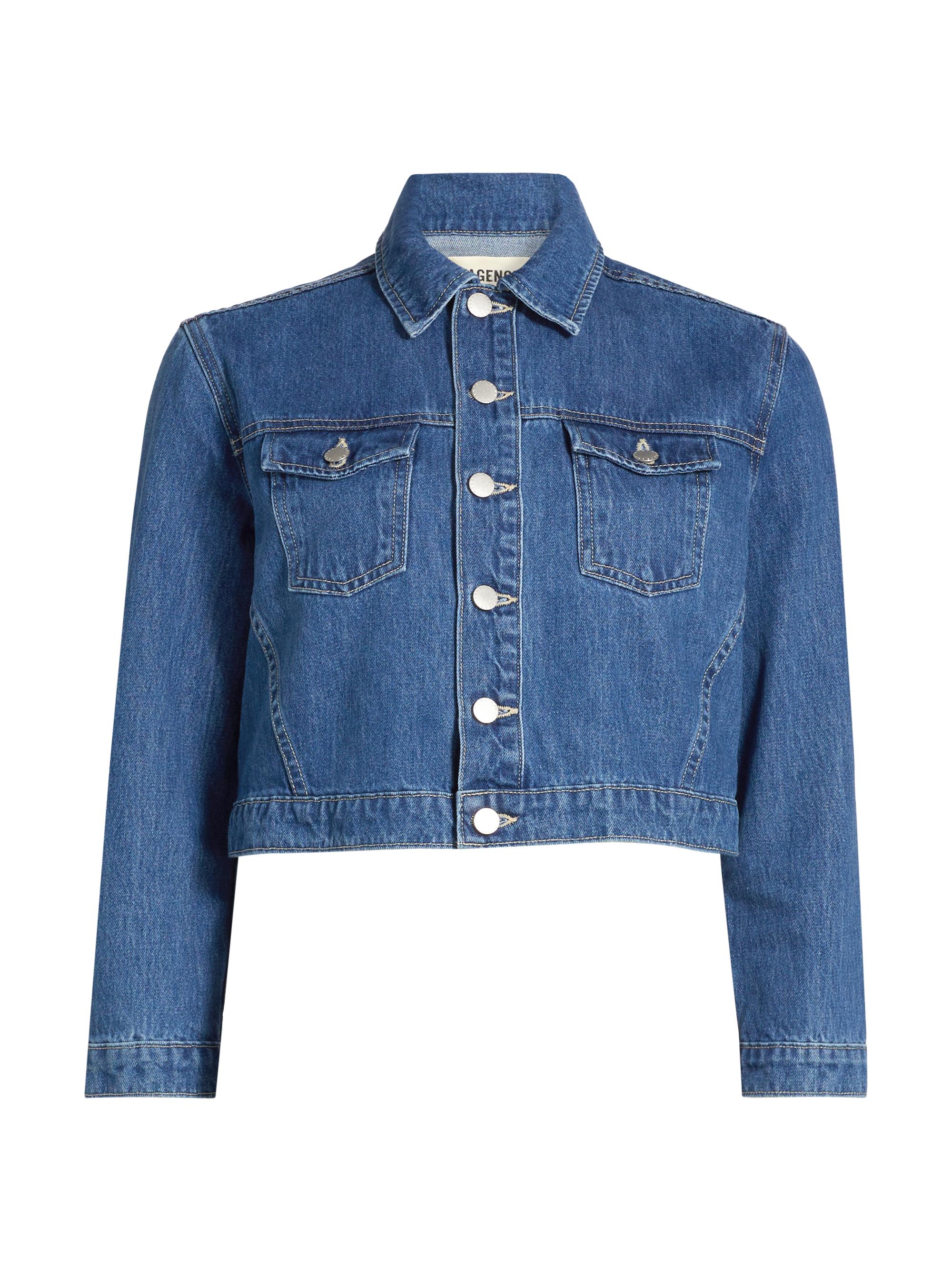 rag & bone Featherweight Cora Round-Neck Denim Jacket | Saks